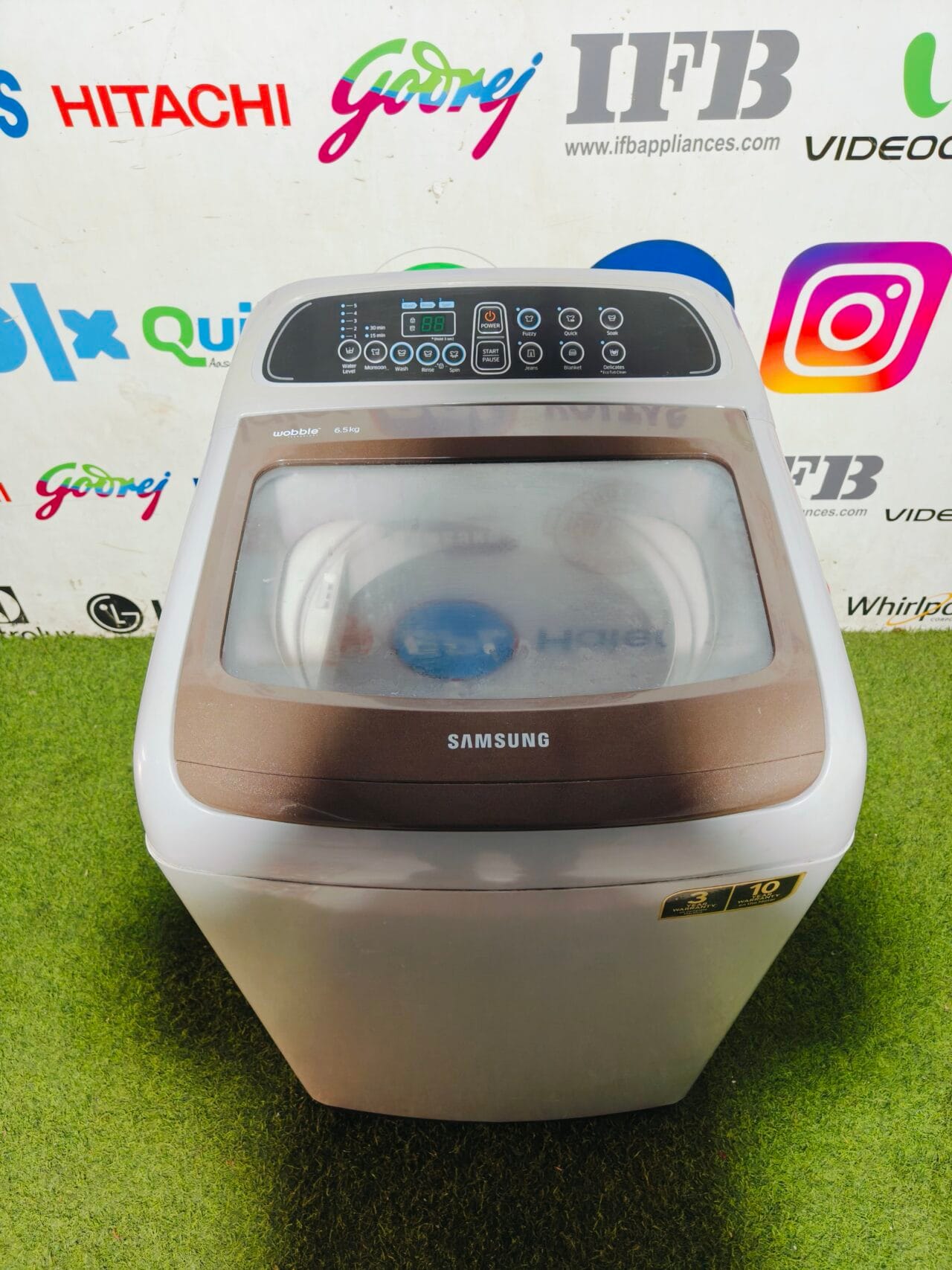 Samsung wobble technology 6.5 lg double colour fully automatic used top load washing machine - Image 2