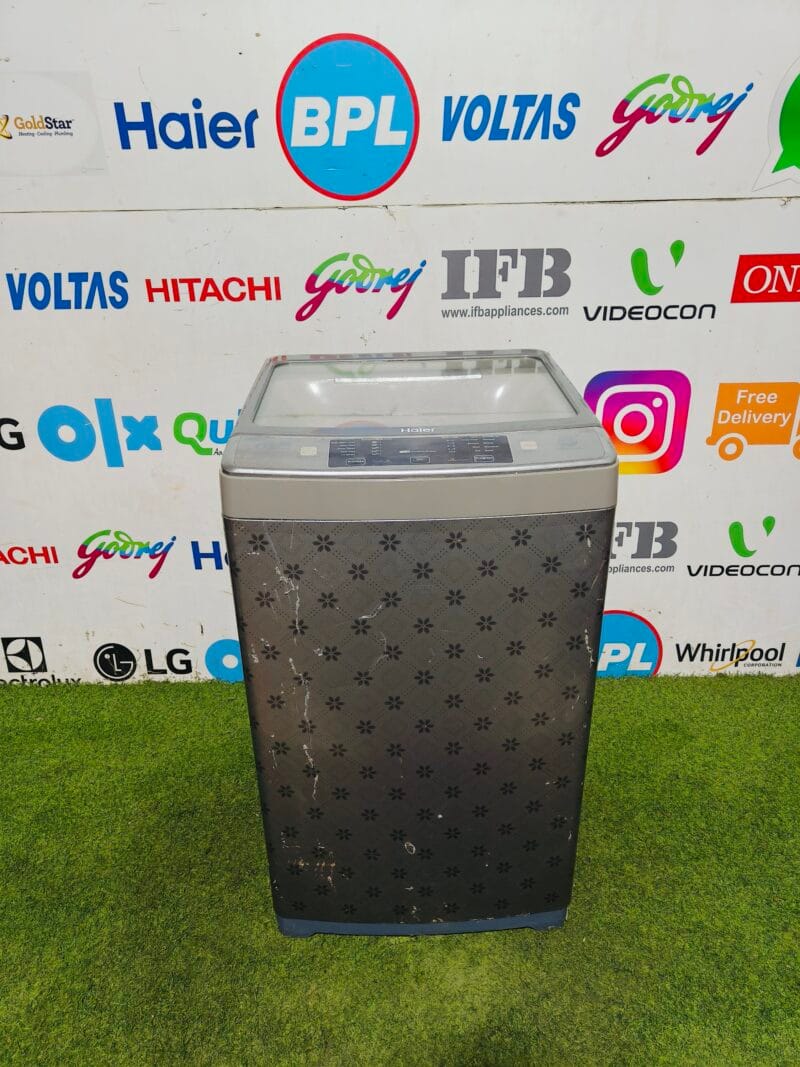 haier wool wash fuzzy logic 7 kg silver flower model used fully automatic top load washing machine