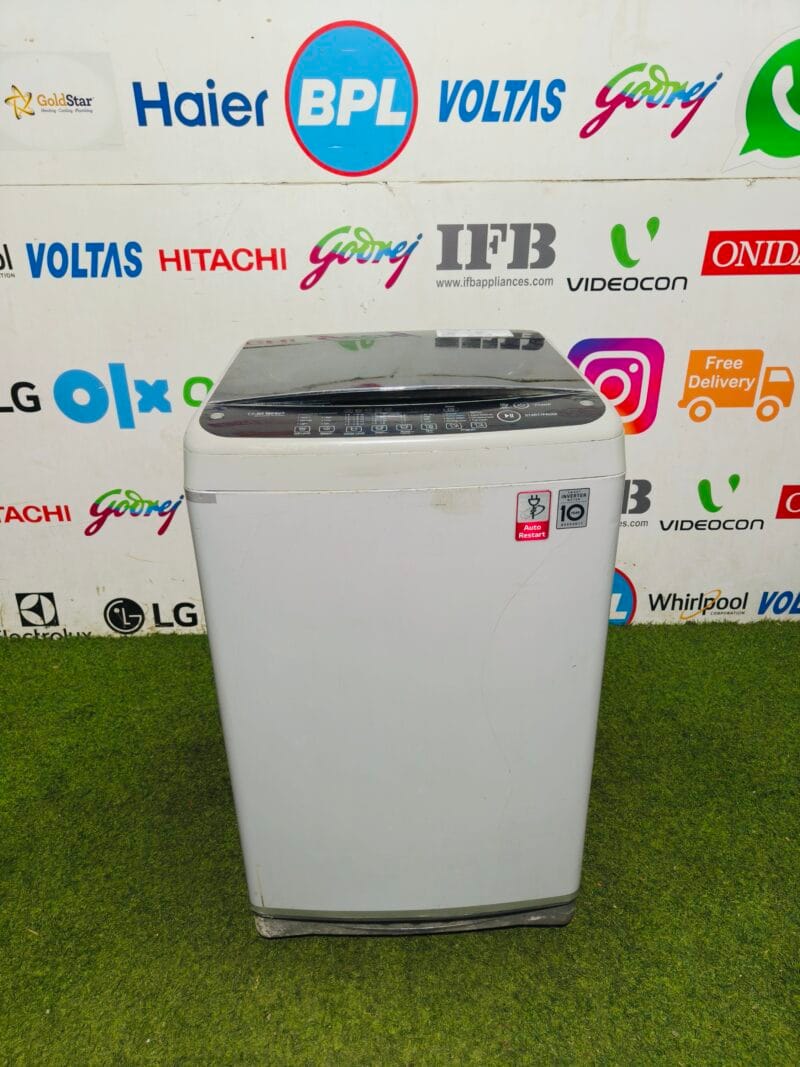 LG jet spray with smart inverter technology and smart diagnosis 6.5 kg fully automatic gently used top load washing machine