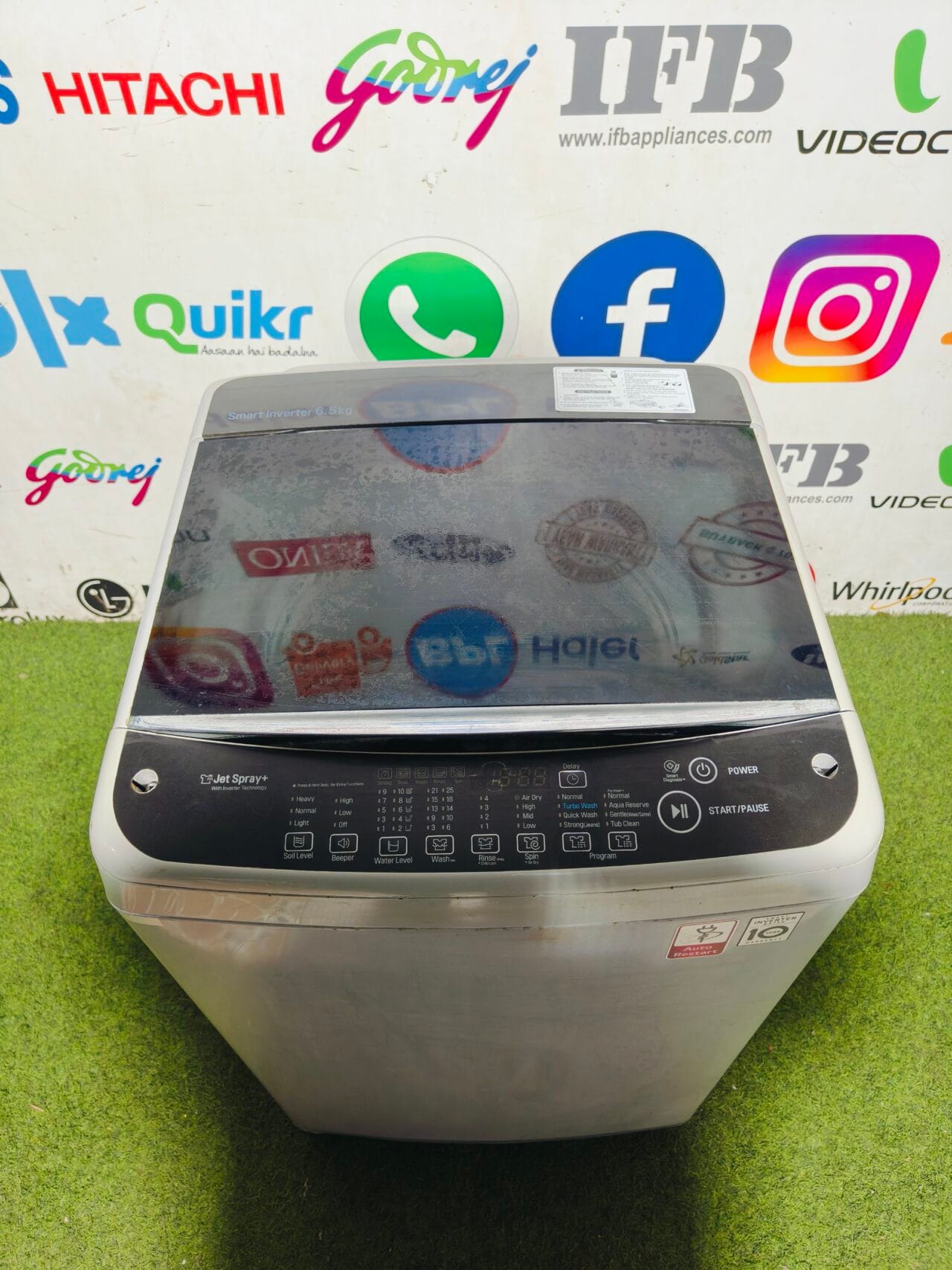 LG jet spray with smart inverter technology and smart diagnosis 6.5 kg fully automatic gently used top load washing machine - Image 2