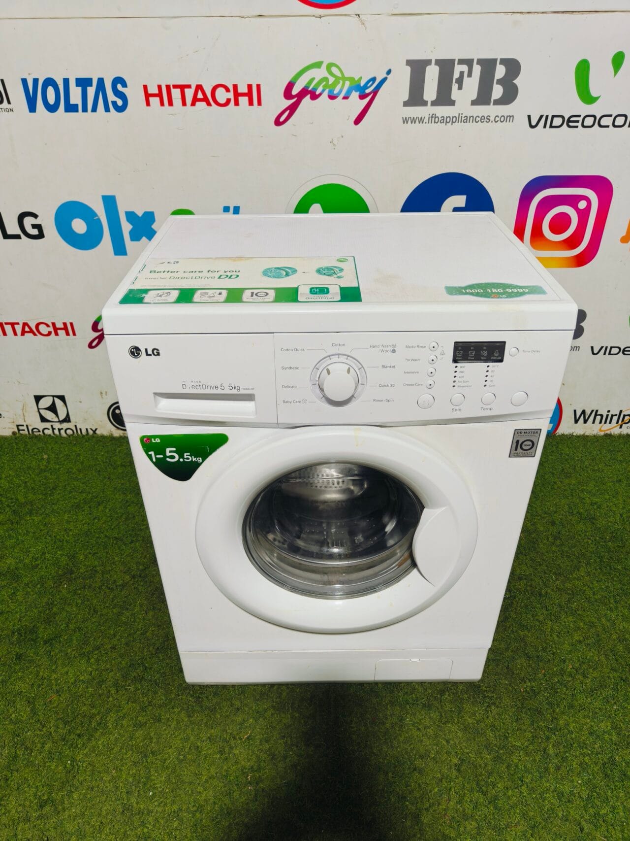 LG digital inverter direct drive 5.5 kg energy saving full white in colour gently used fully automatic front load washing machine - Image 2