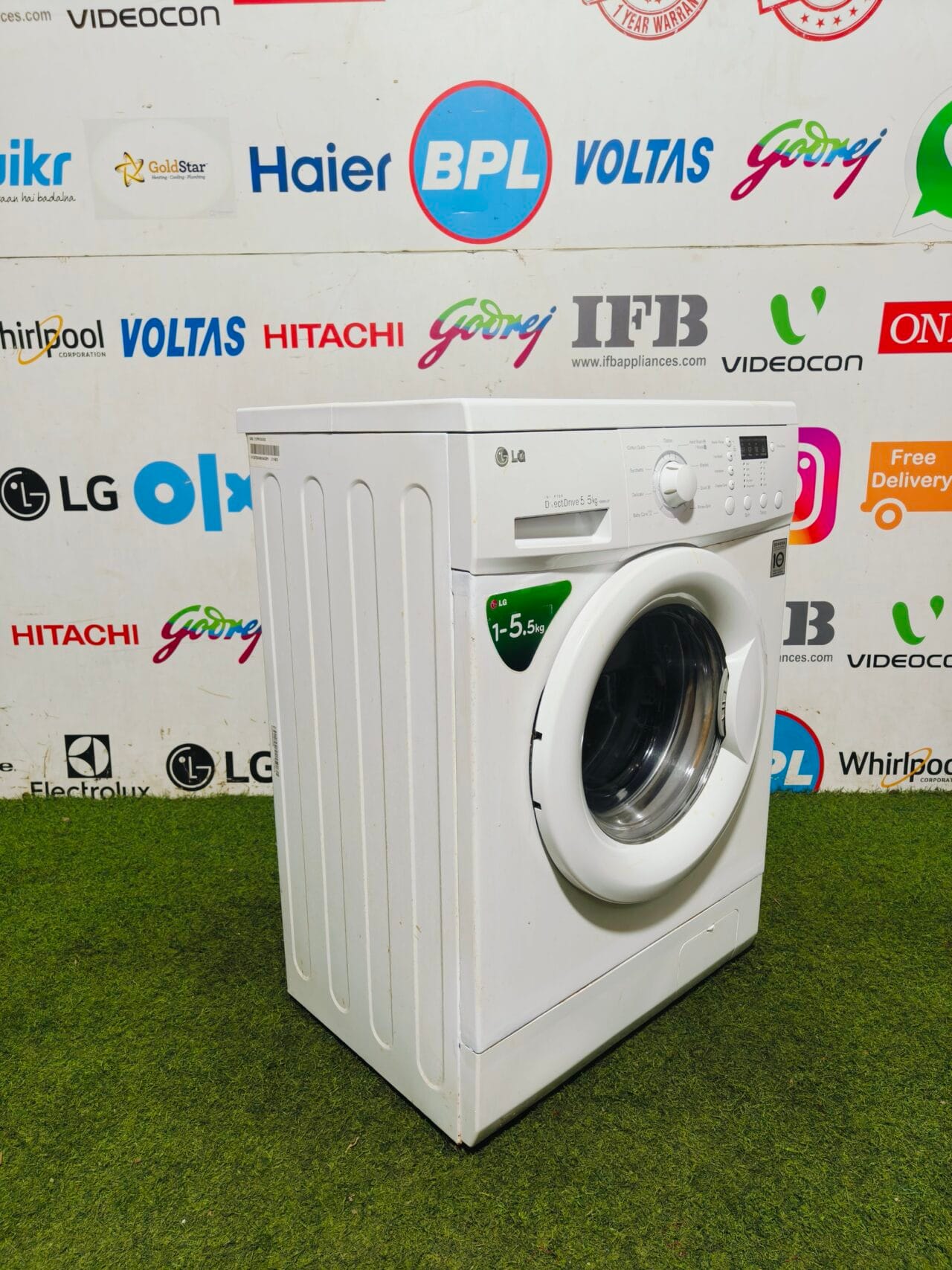 LG digital inverter direct drive 5.5 kg energy saving full white in colour gently used fully automatic front load washing machine - Image 4