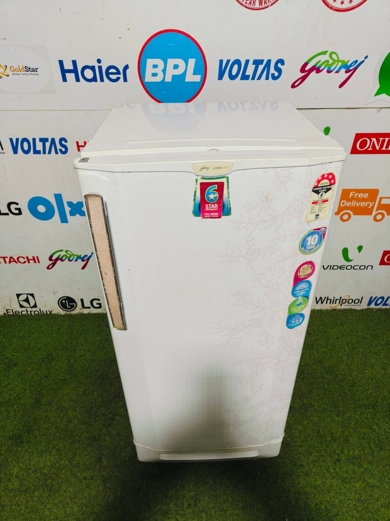 Godrej edge Pro 5 star energy rating white flower model with base stand and onion tray 190 l gently used single door refrigerator - Image 2