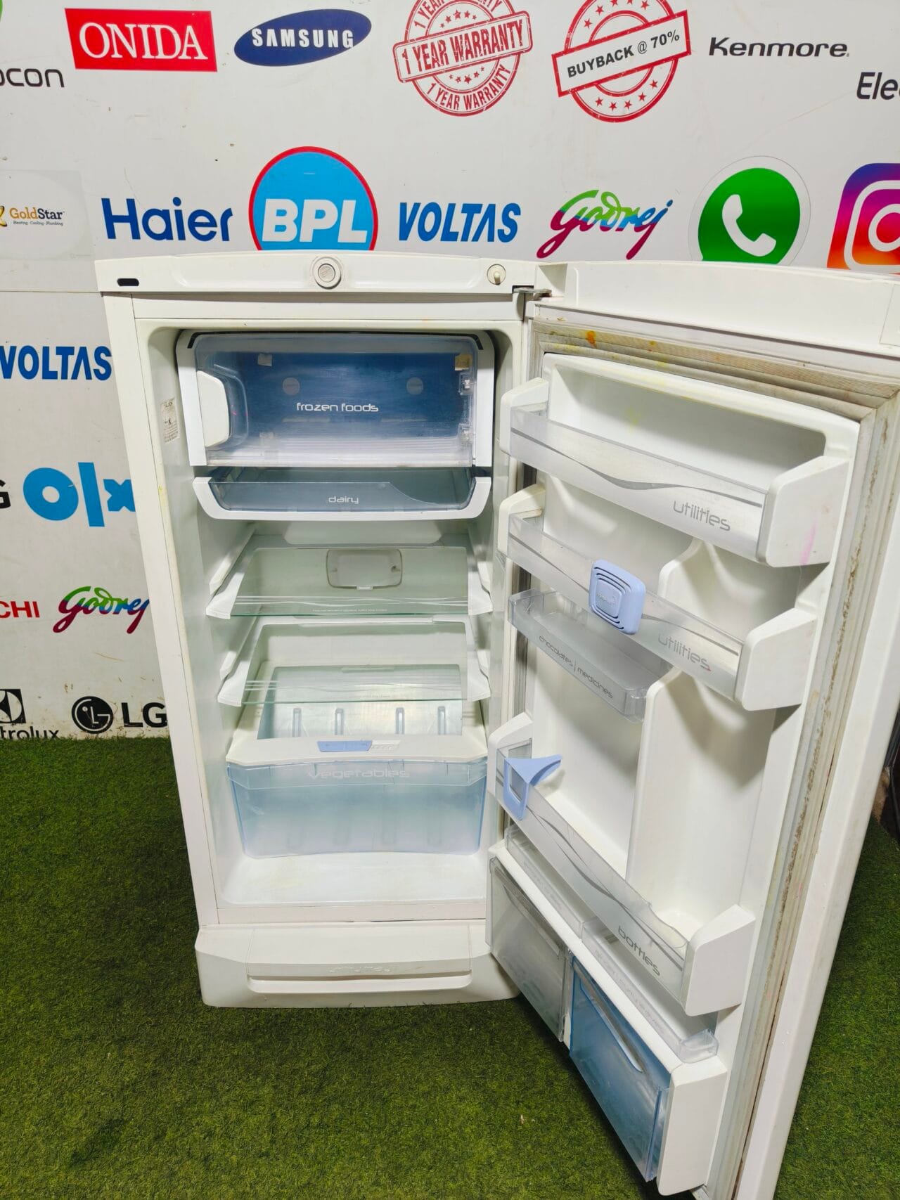 Godrej edge Pro 5 star energy rating white flower model with base stand and onion tray 190 l gently used single door refrigerator - Image 3