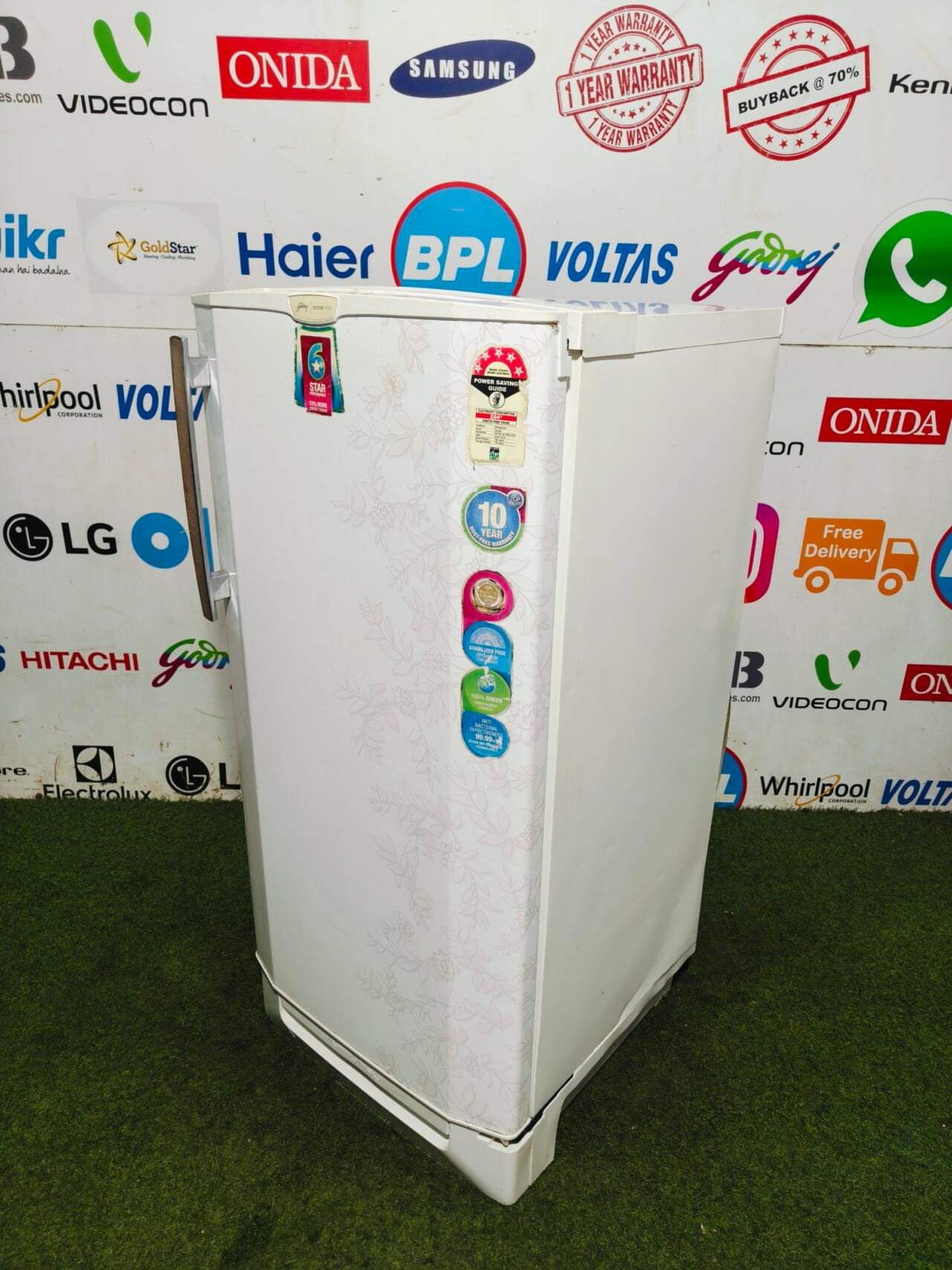 Godrej edge Pro 5 star energy rating white flower model with base stand and onion tray 190 l gently used single door refrigerator - Image 5