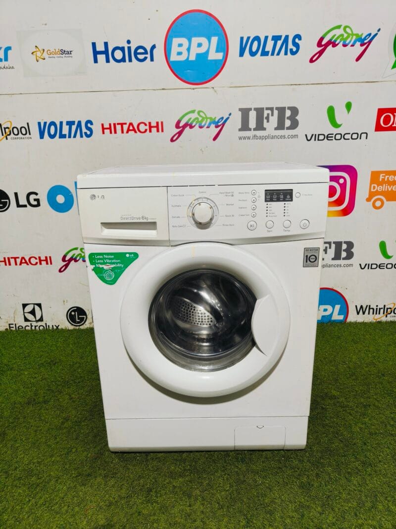 LG digital inverter direct drive 6 kg energy saving full white in colour fully automatic front load washing machine
