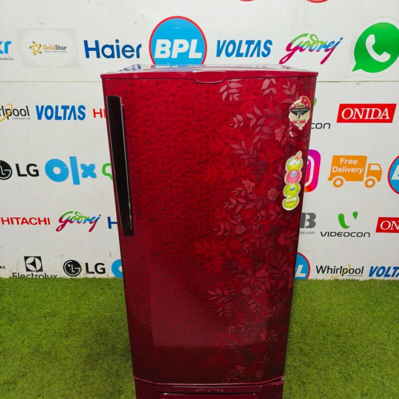 Godrej edge pro 5 star energy rating inbuild stabilizer with base stand and onion tray 190 lte flower model single door refrigerator (Refurbished)