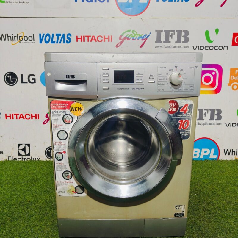 IFB senorita sx 6 kg silver in colour with digital display fully automatic front load used washing machine (Refurbished)