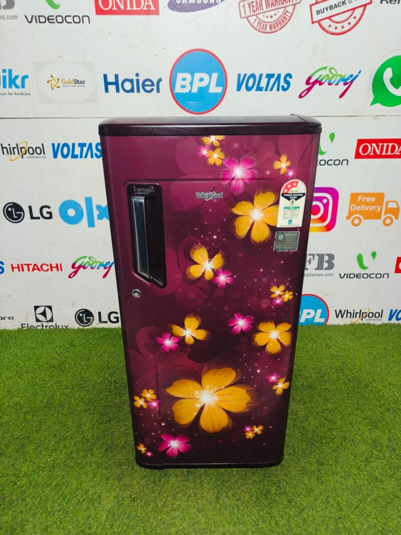 Whirlpool ice magic power cool 3D flower model 190 lte gently used single door refrigerator