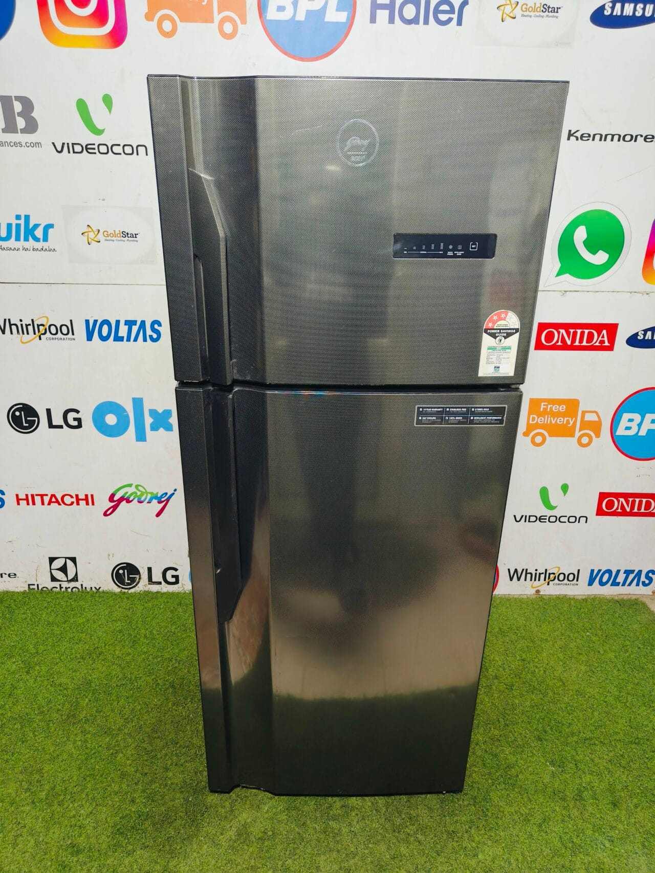 Godrej Eon 360° cooling technology with inbuild stabilizer 280 l steel finish double door gently used refrigerator