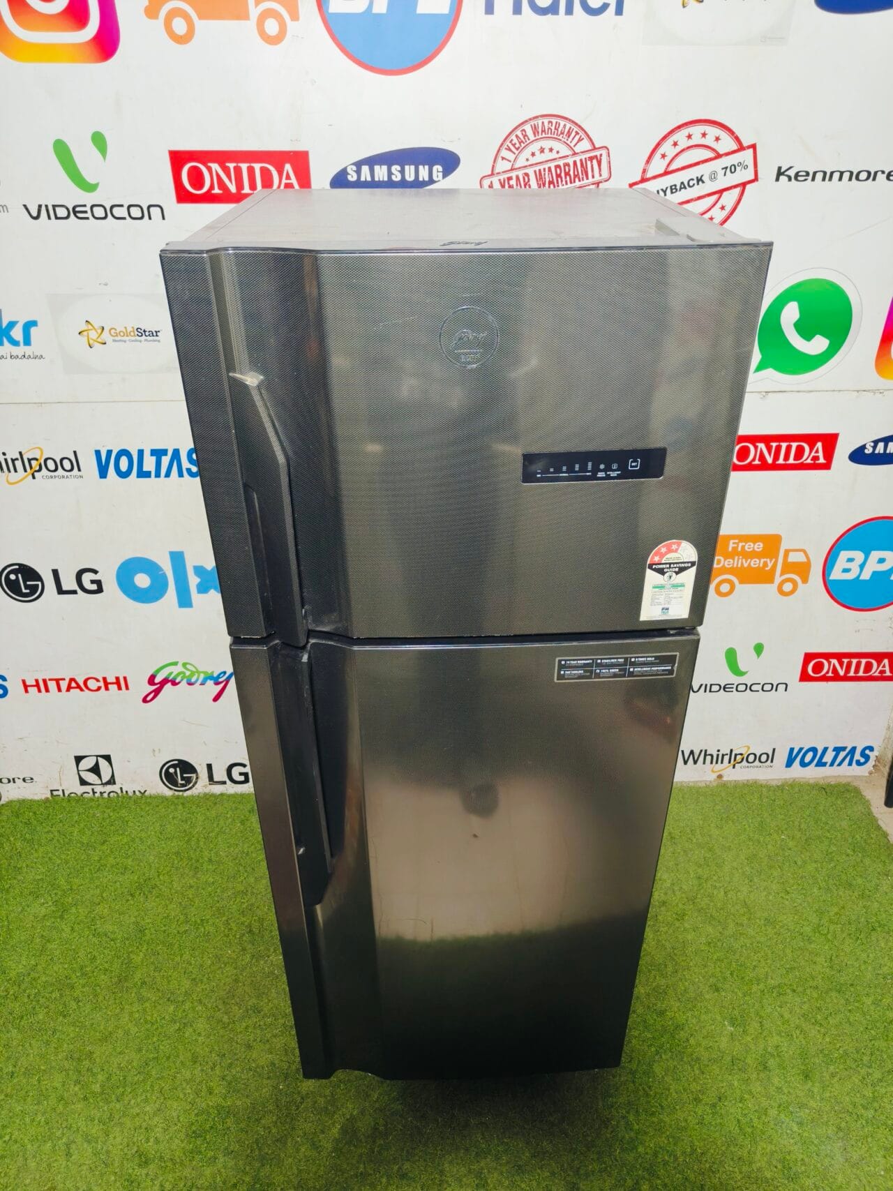 Godrej Eon 360° cooling technology with inbuild stabilizer 280 l steel finish double door gently used refrigerator - Image 2