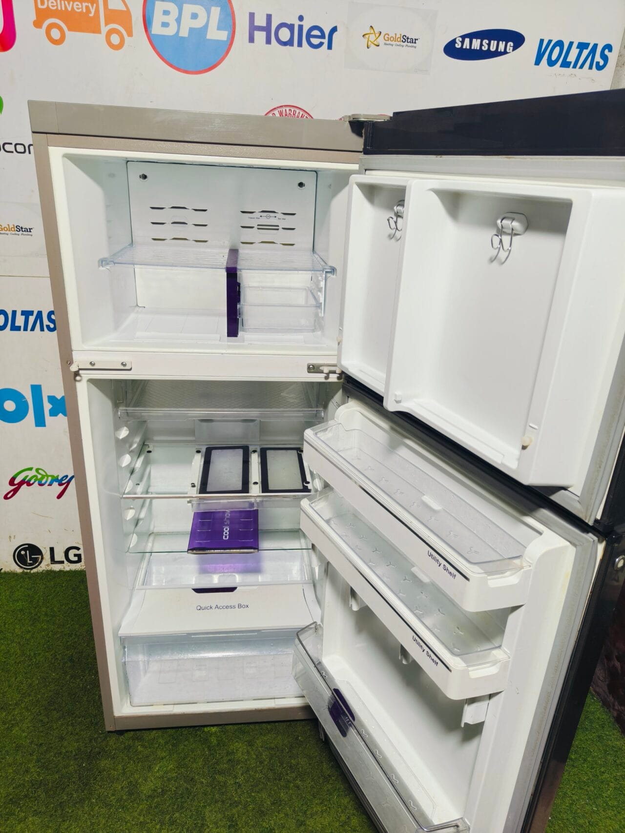 Godrej Eon 360° cooling technology with inbuild stabilizer 280 l steel finish double door gently used refrigerator - Image 3