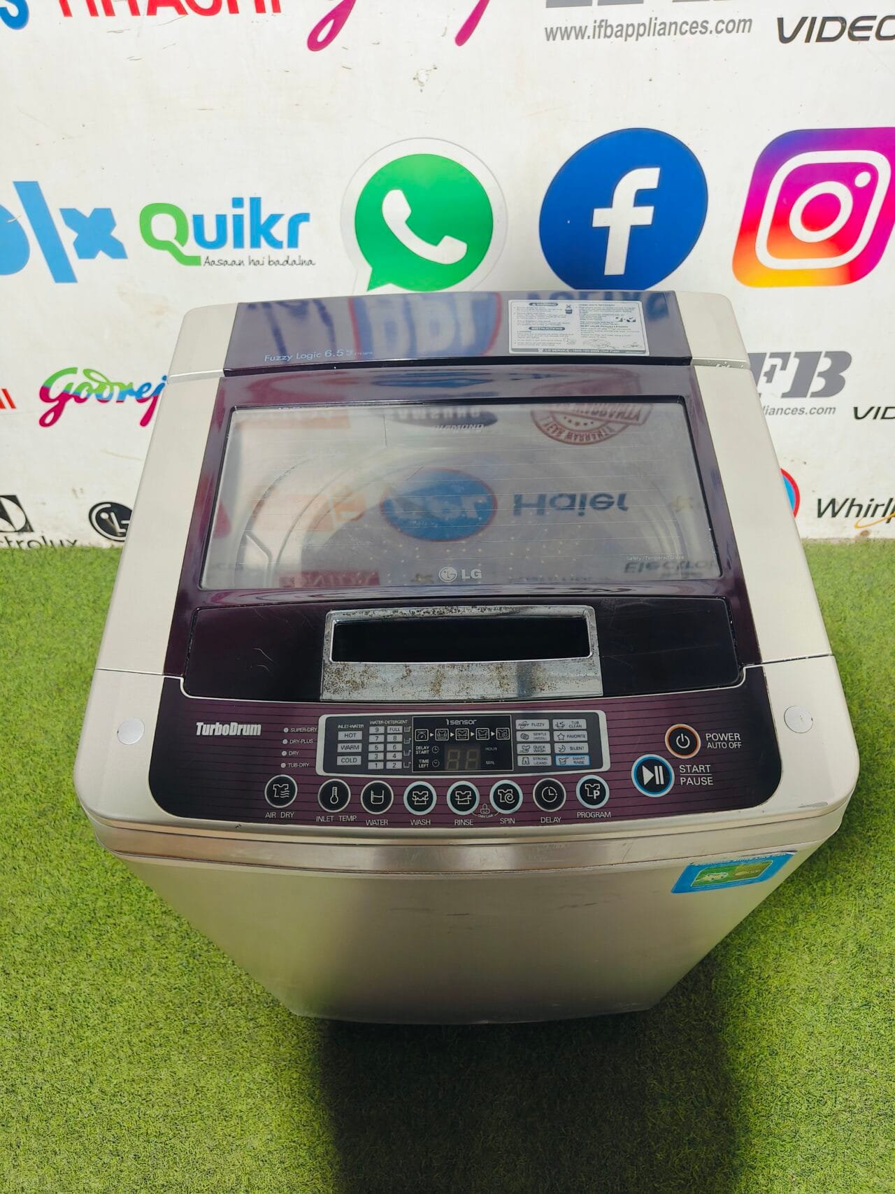 Lg fuzzy logic turbo drum 6.5 kg steel finish fully automatic top load washing machine - Image 2