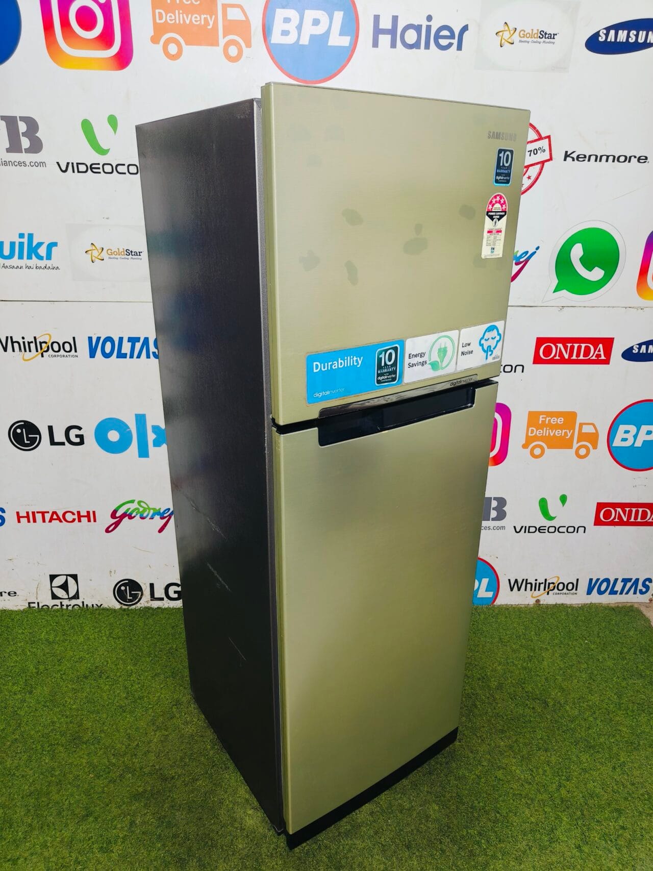 Samsung home connect digital inverter technology 5 star energy rating inbuilt stabiliser steel finish 260 lte gently used double door refrigerator - Image 5