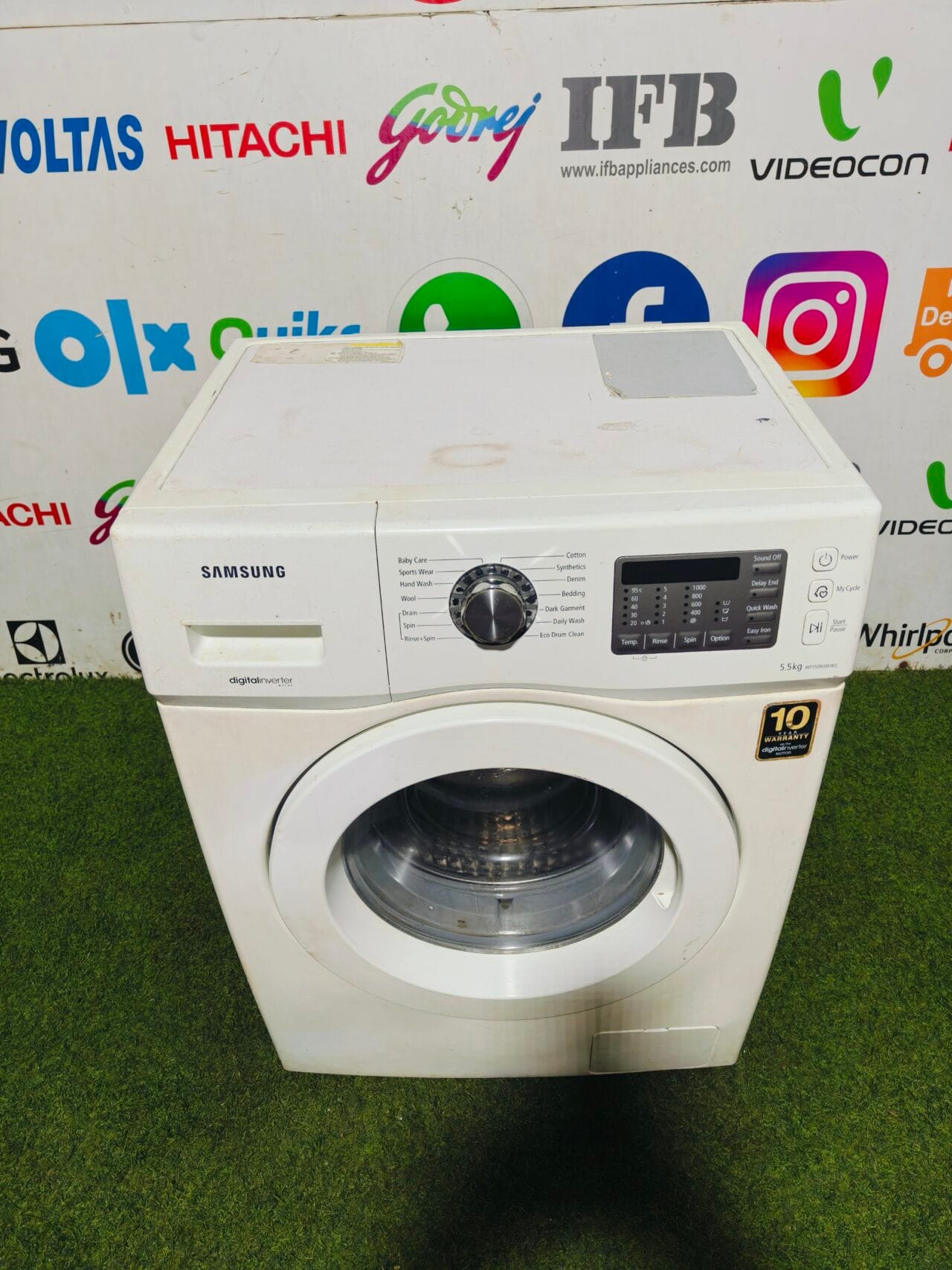 Samsung digital inverter white in colour 5.5 lg fully automatic front load washing machine - Image 2