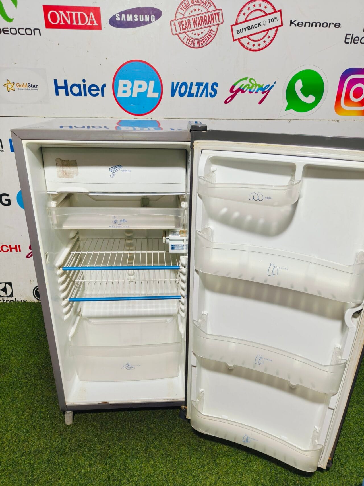 whirlpool five star energy rating inbuilt stabiliser grey in colour 190 lte used single door refrigerator - Image 3