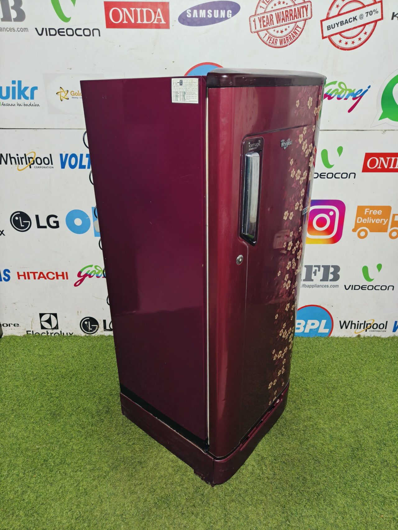 whirlpool power cool ice magic 5 star energy rating inbuilt stabiliser with base stand and onion tray 190 lte flower model single door refrigerator - Image 5
