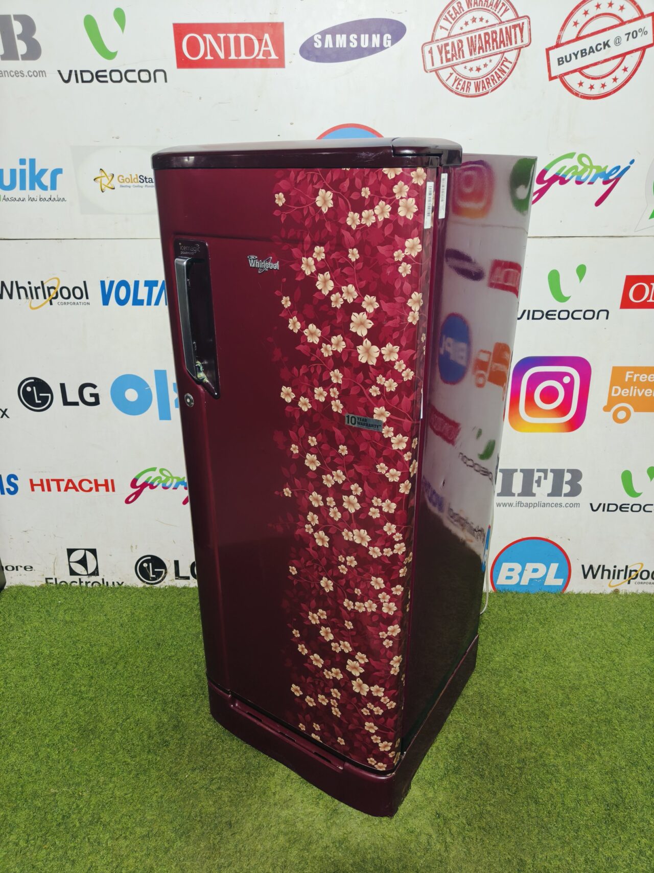 whirlpool power cool ice magic 5 star energy rating inbuilt stabiliser with base stand and onion tray 190 lte flower model single door refrigerator - Image 4
