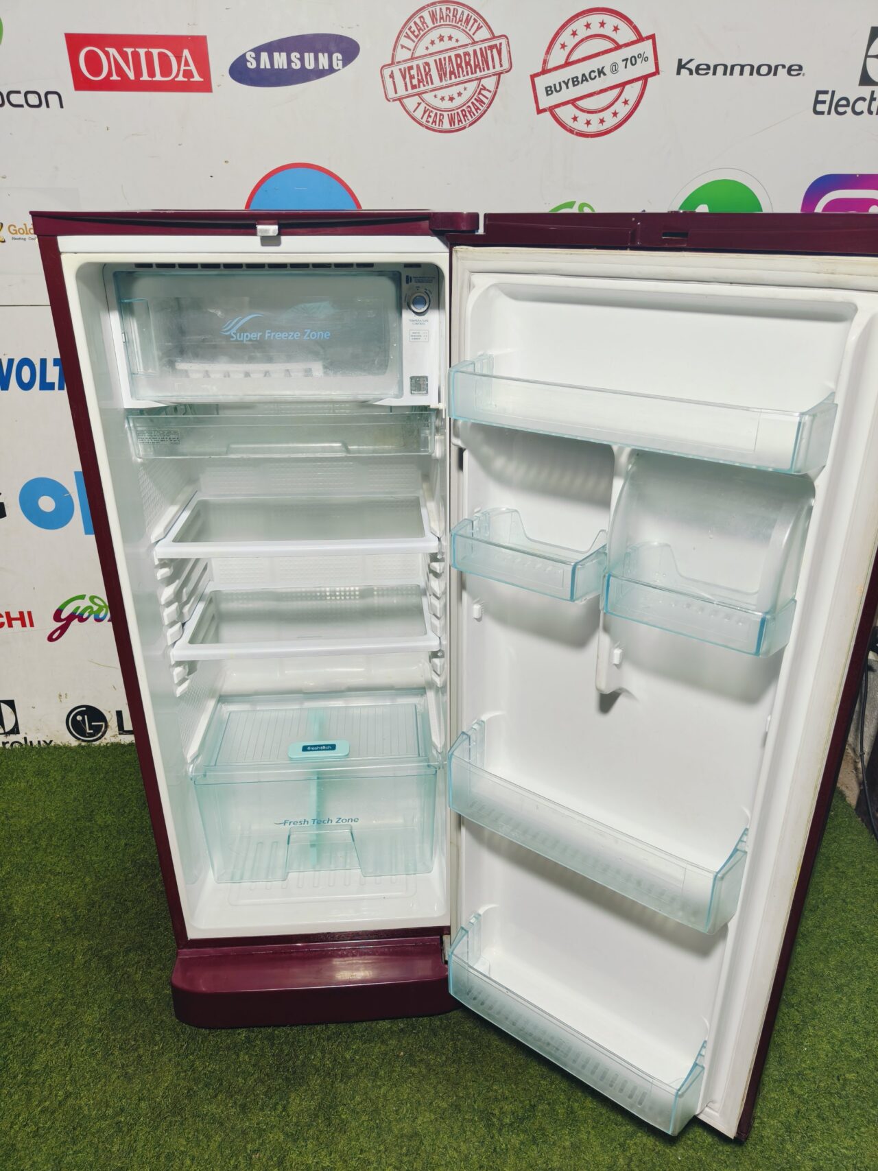 Samsung fresh tech ultima 5 star energy rating inbuilt stabiliser with base stand 210 lte gently used single door refrigerator - Image 3