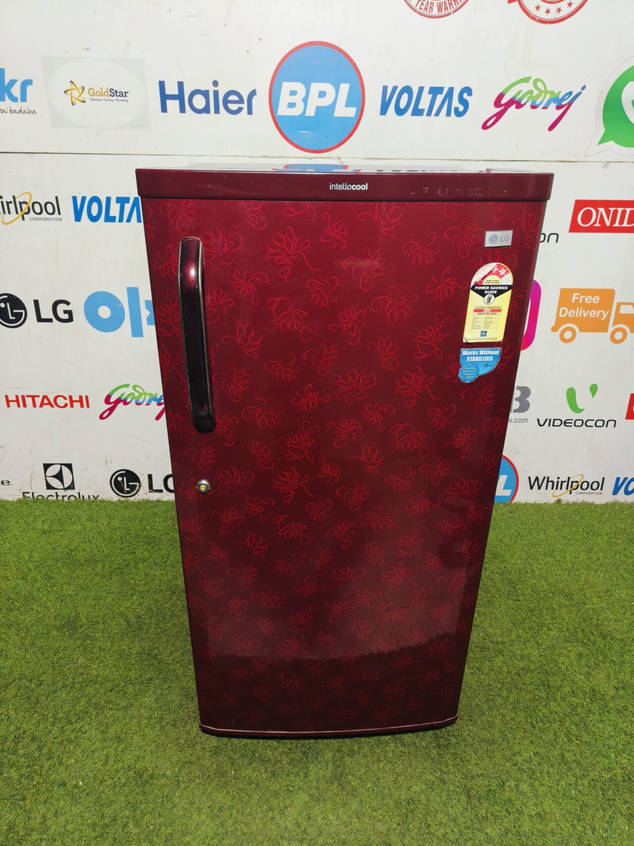 LG intello cool 4 star energy rating inbuilt stabiliser 200 lte red flower model single door refrigerator