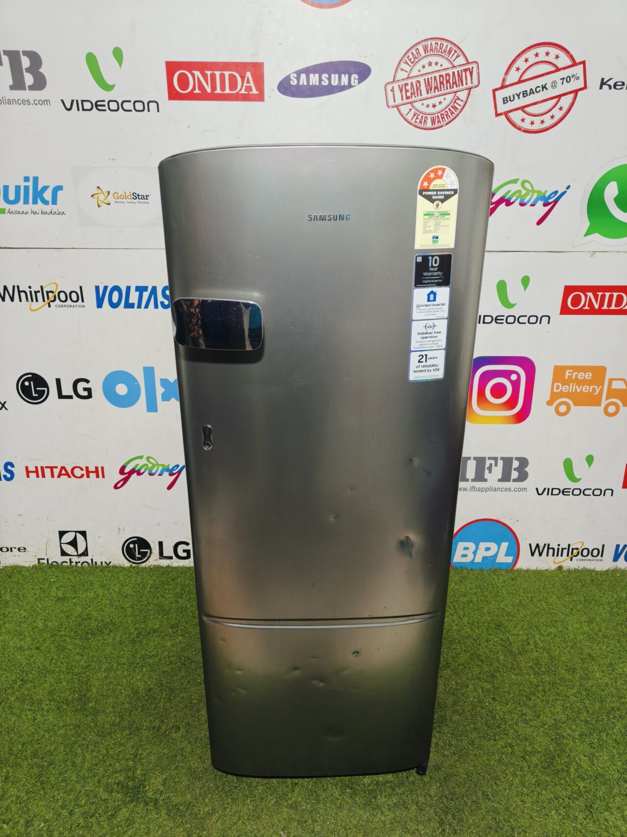 Samsung home connect digital inverter technology steel finish 210 lte gently used single door refrigerator