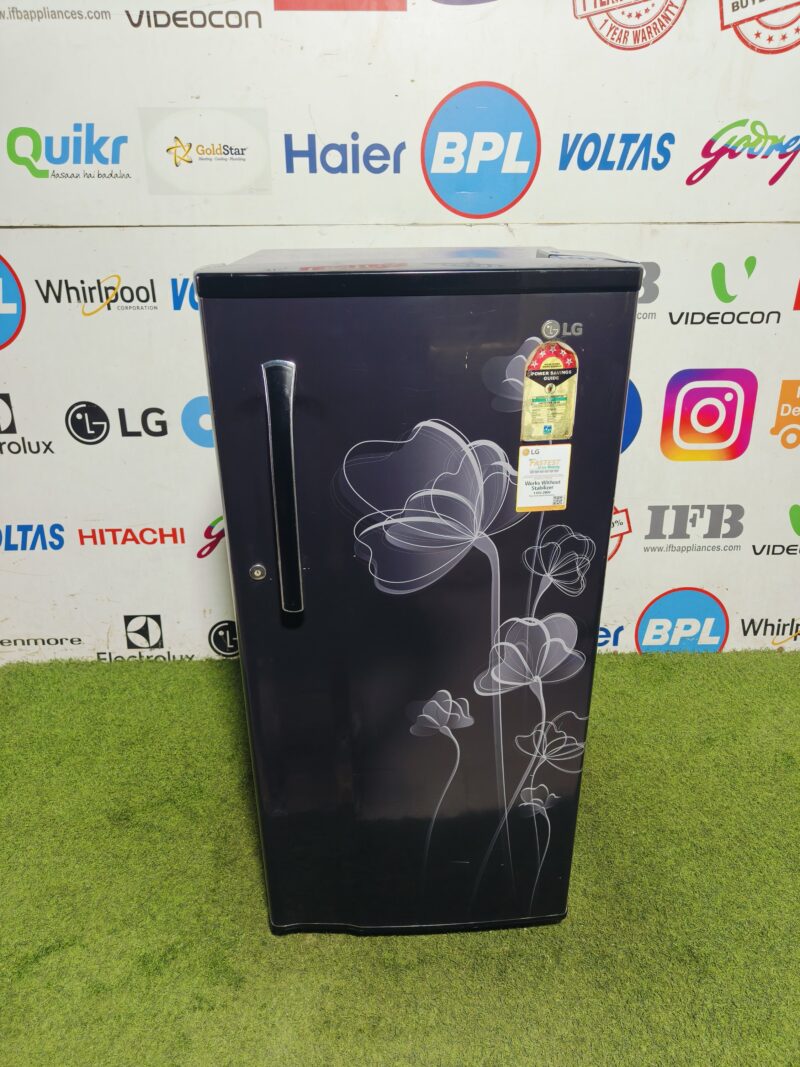 LG 5 star energy rating inbuilt stabiliser black flower model 190 lte single door refrigerator