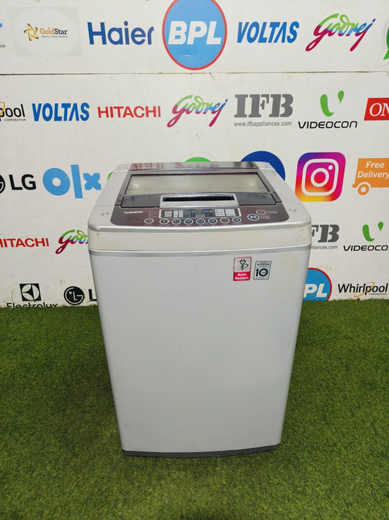LG fuzzy logic turbo drum 6.2 kg gently used fully automatic top load washing machine