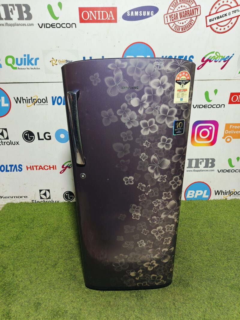 Samsung 5 star energy rating inbuilt stabiliser 190 lte flower model gently used single door refrigerator