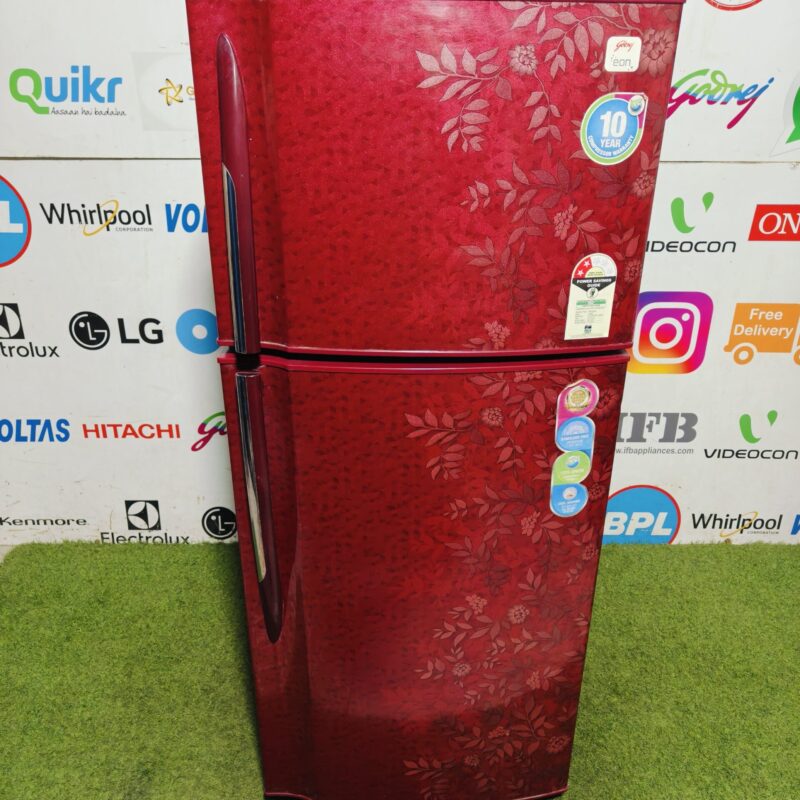 Godrej Eon 240 lte inbuilt stabiliser gently used red flower model double door refrigerator (Refurbished)