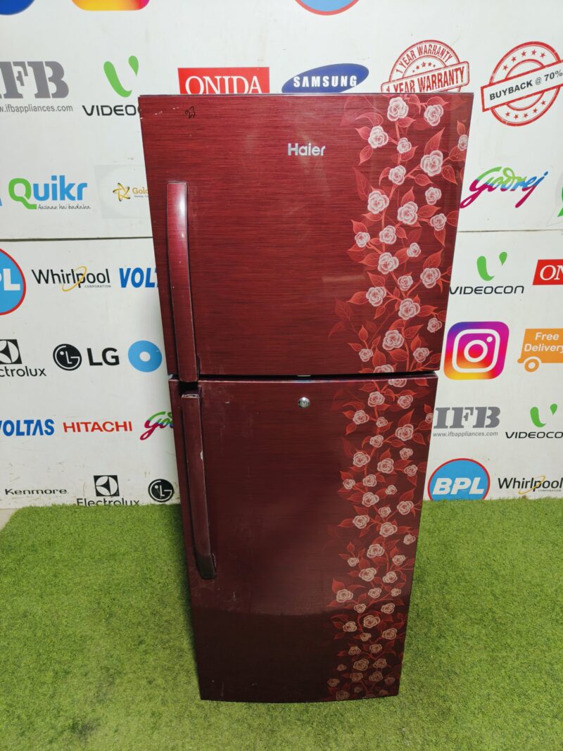 Haier 4 star energy rating inbuilt stabiliser 260 lte flower model gently used double door refrigerator