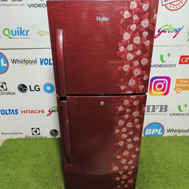 Haier 4 star energy rating inbuilt stabiliser 260 lte flower model gently used double door refrigerator (Refurbished)