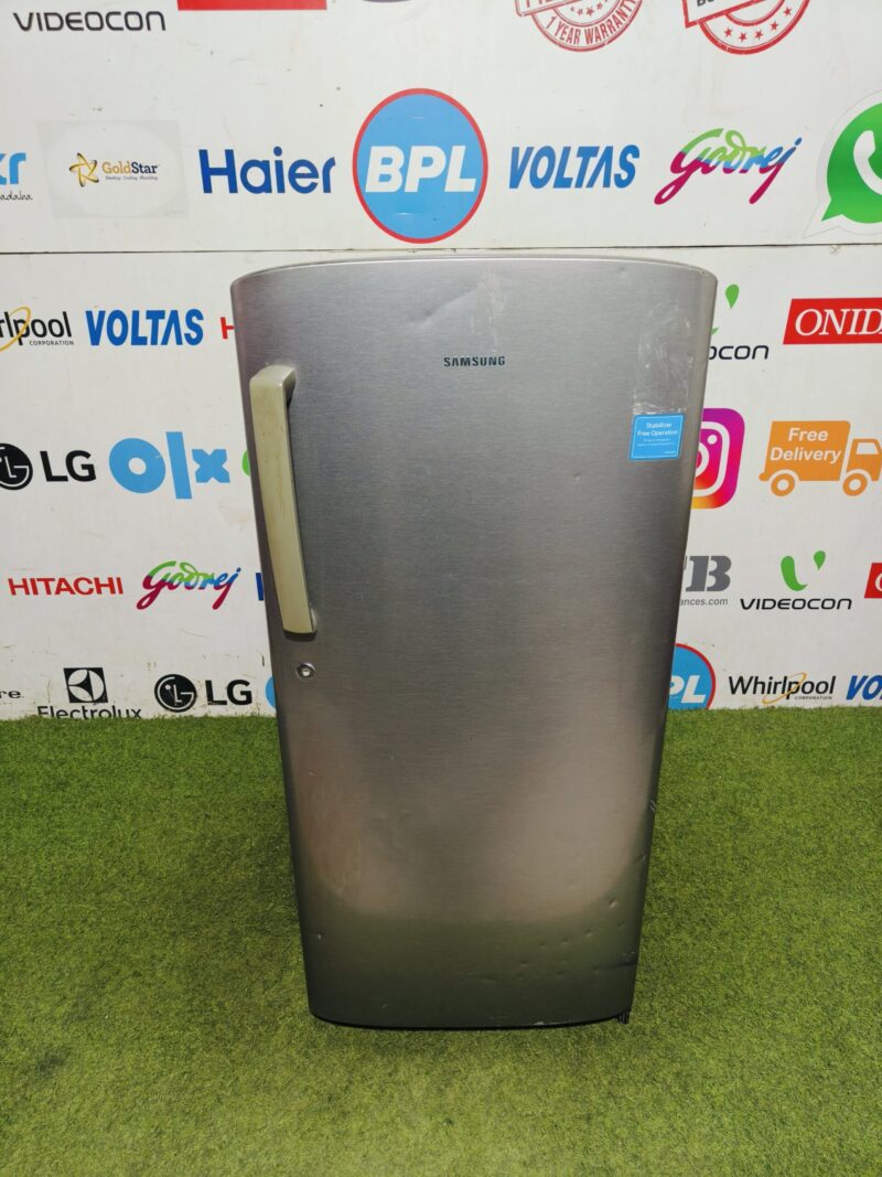 Samsung 4 star energy rating inbuilt stabiliser steel finish 190 lte single door refrigerator (Refurbished)