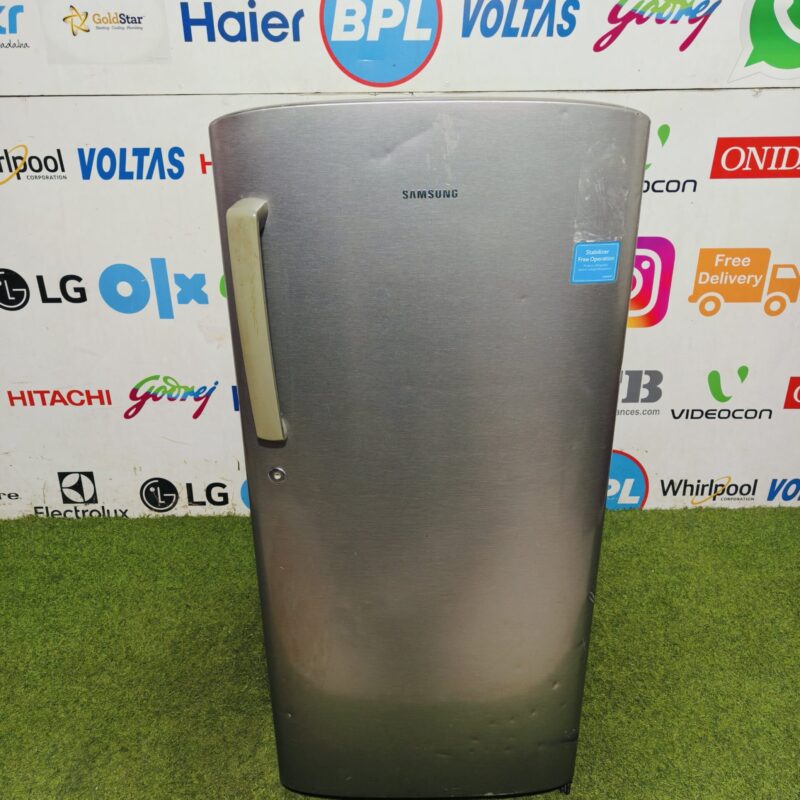Samsung 4 star energy rating inbuilt stabiliser steel finish 190 lte single door refrigerator (Refurbished)