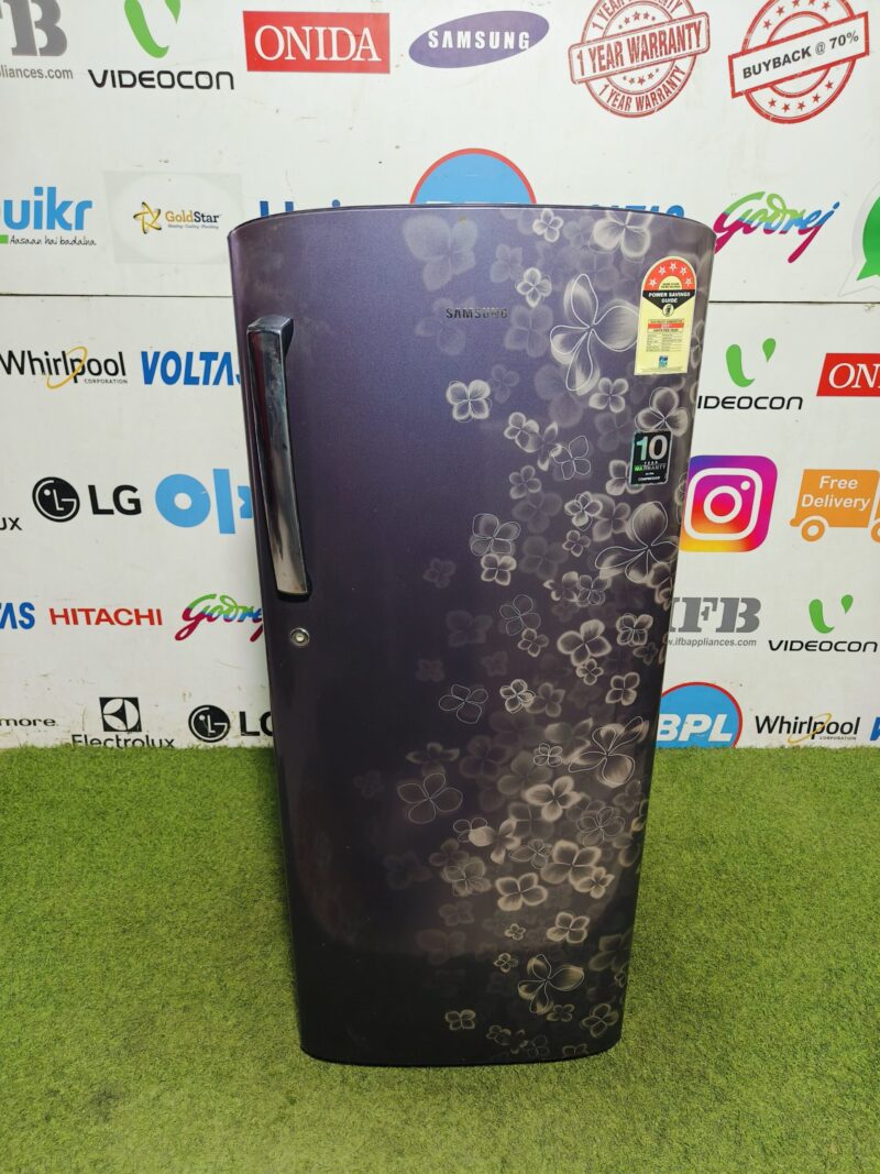 Samsung 5 star energy rating inbuilt stabiliser 200 lte flower model gently used single door refrigerator (Refurbished)