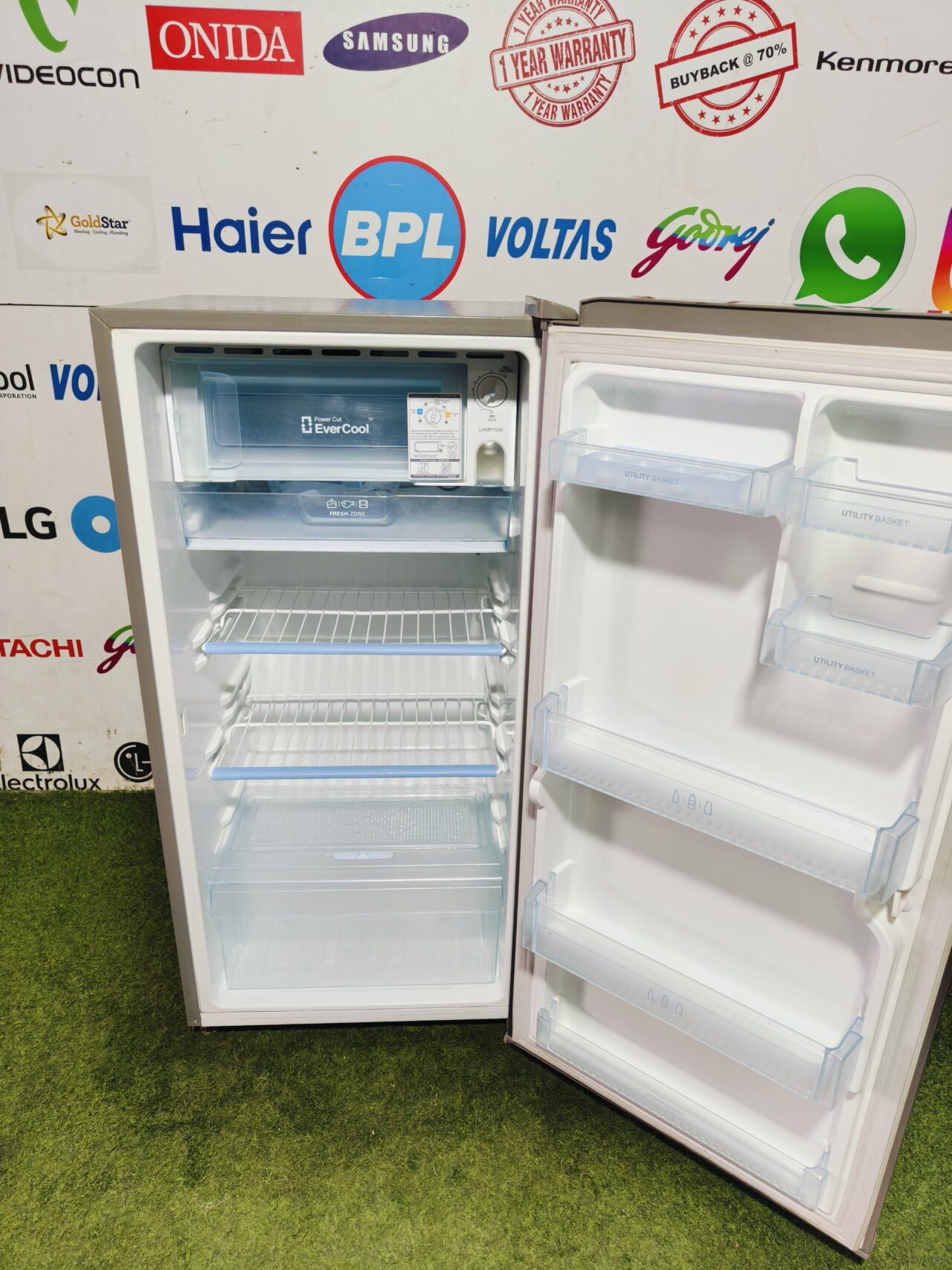 LG 5 star energy rating inbuilt stabiliser steel finish 200 Ltr gently used single door refrigerator - Image 3