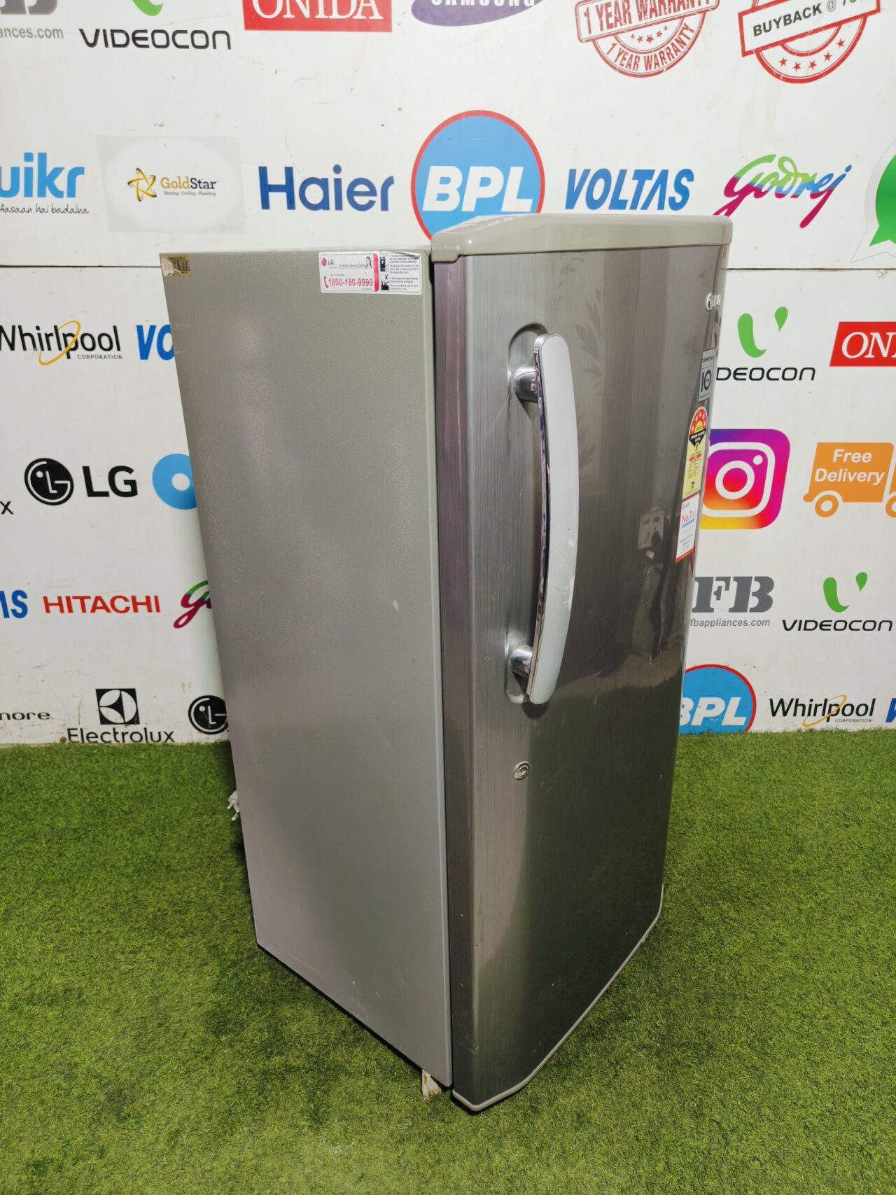 LG 5 star energy rating inbuilt stabiliser steel finish 200 Ltr gently used single door refrigerator - Image 5