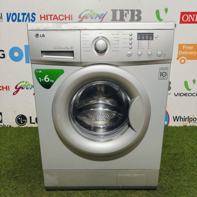 LG direct drive digital inverter silver in colour 6 kg fully automatic gently used front load washing machine (Refurbished)