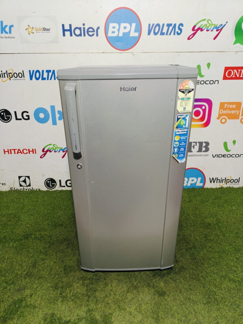 Haier 170 lte steel finish gently used single door refrigerator