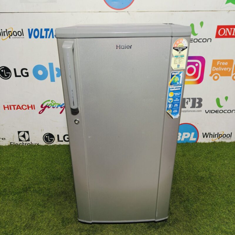 Haier 170 lte steel finish gently used single door refrigerator (Refurbished)