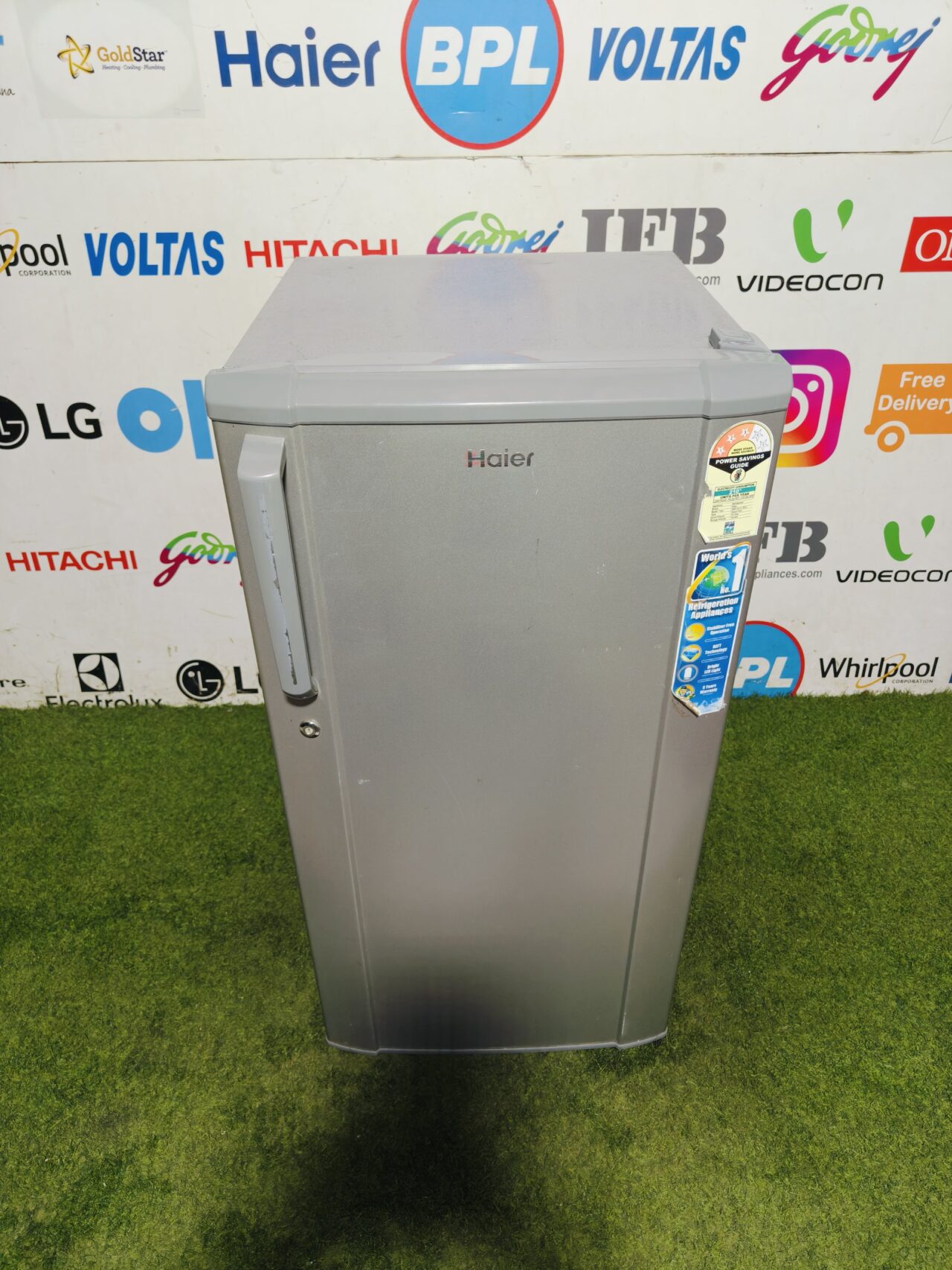 Haier 170 lte steel finish gently used single door refrigerator - Image 2
