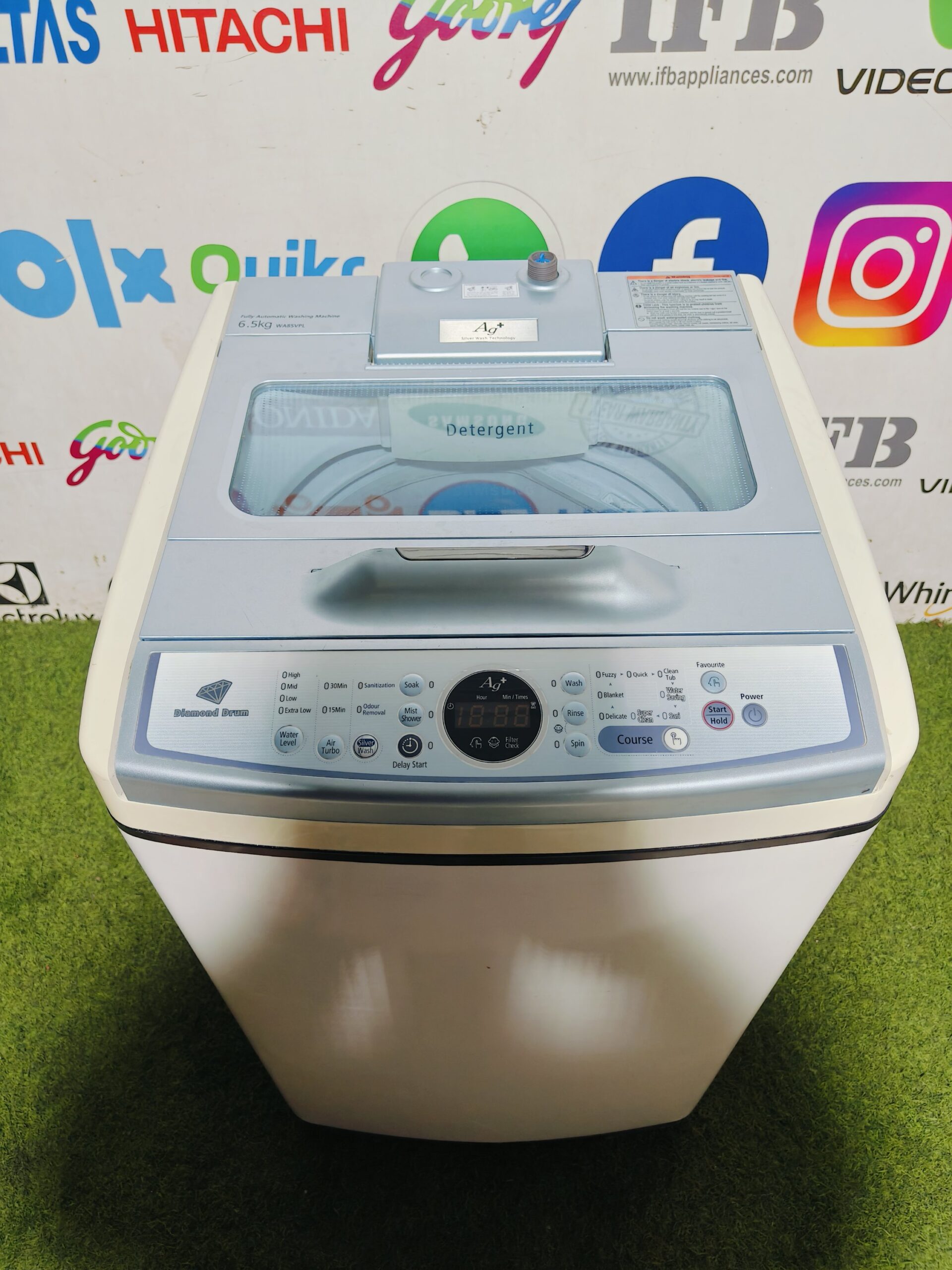 Samsung diamond drum ag+ silver wash technology 6.5 kg gently used fully automatic top load washing machine (Refurbished) - Image 2