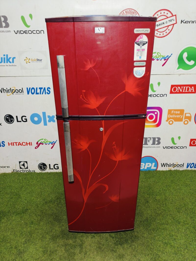 Videocon eco fresh red flower model 260 lte double door refrigerator (Refurbished)
