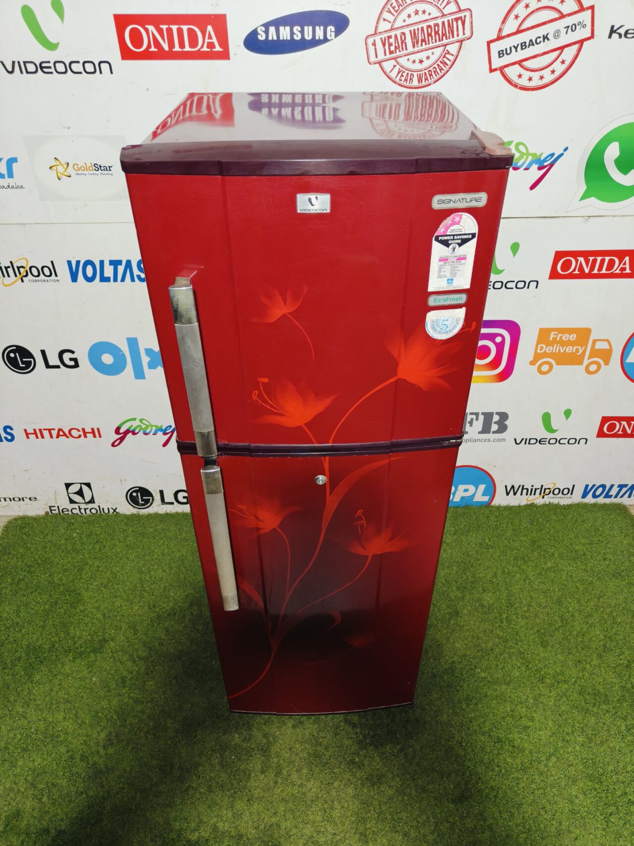 Videocon eco fresh red flower model 260 lte double door refrigerator - Image 2