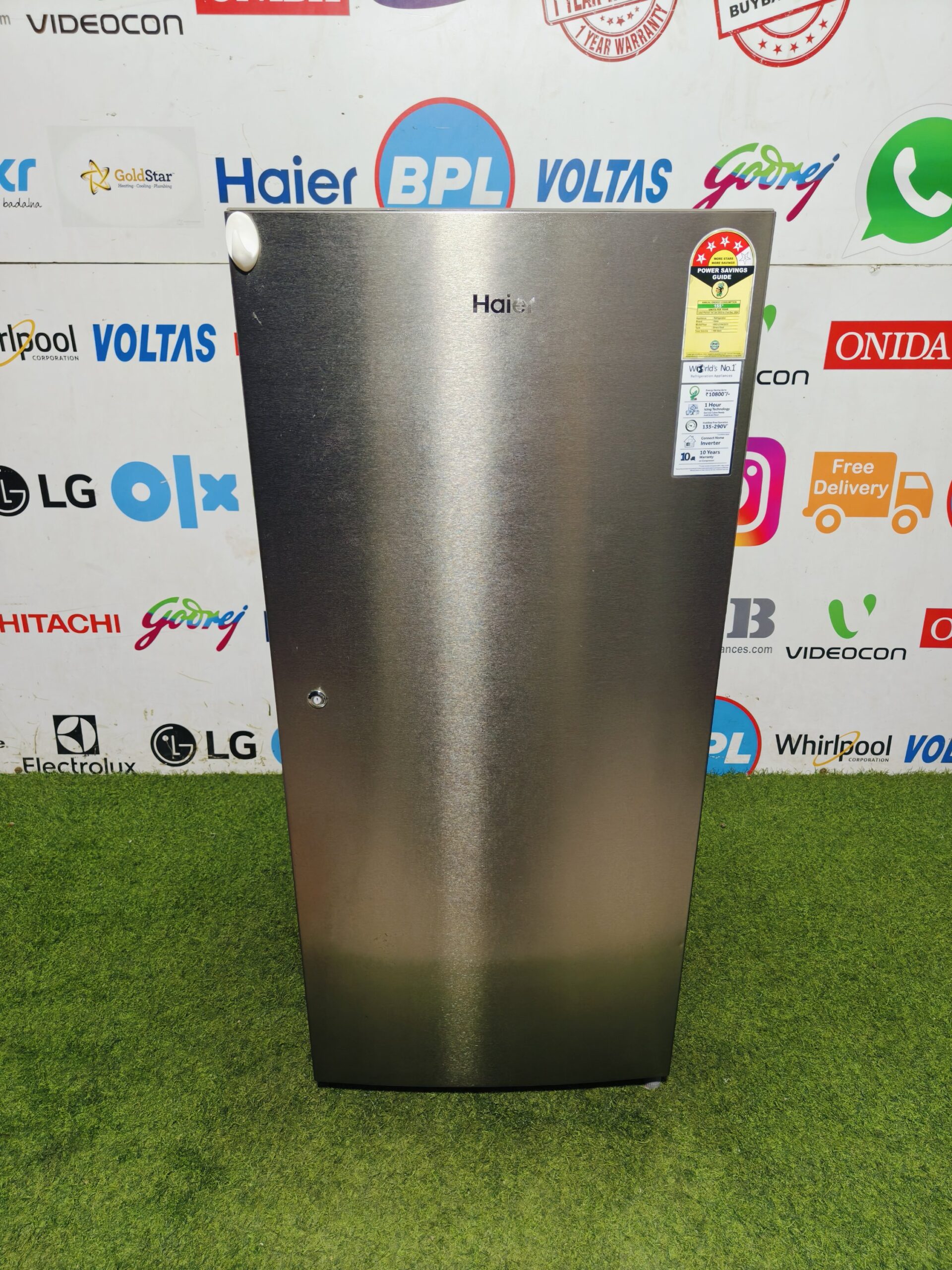 Haier home connect inverter 190 lte steel finish single door refrigerator