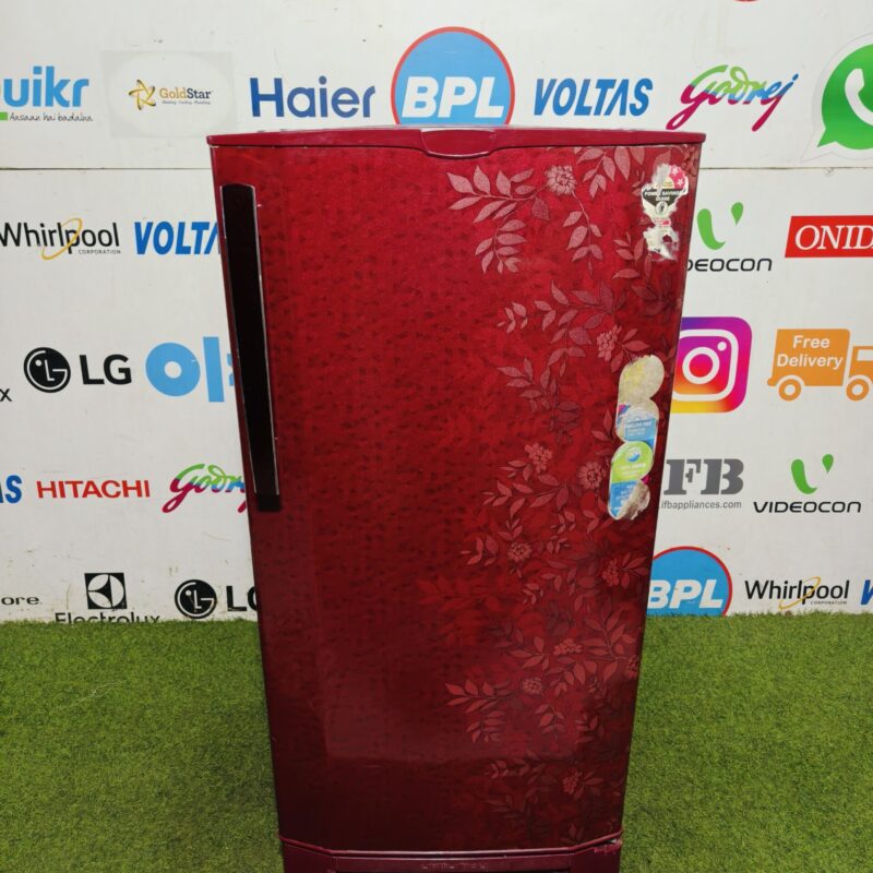 Godrej edge pro 5 star energy rating inbuild stabilizer with base stand and onion tray 190 lte flower model single door refrigerator (Refurbished)