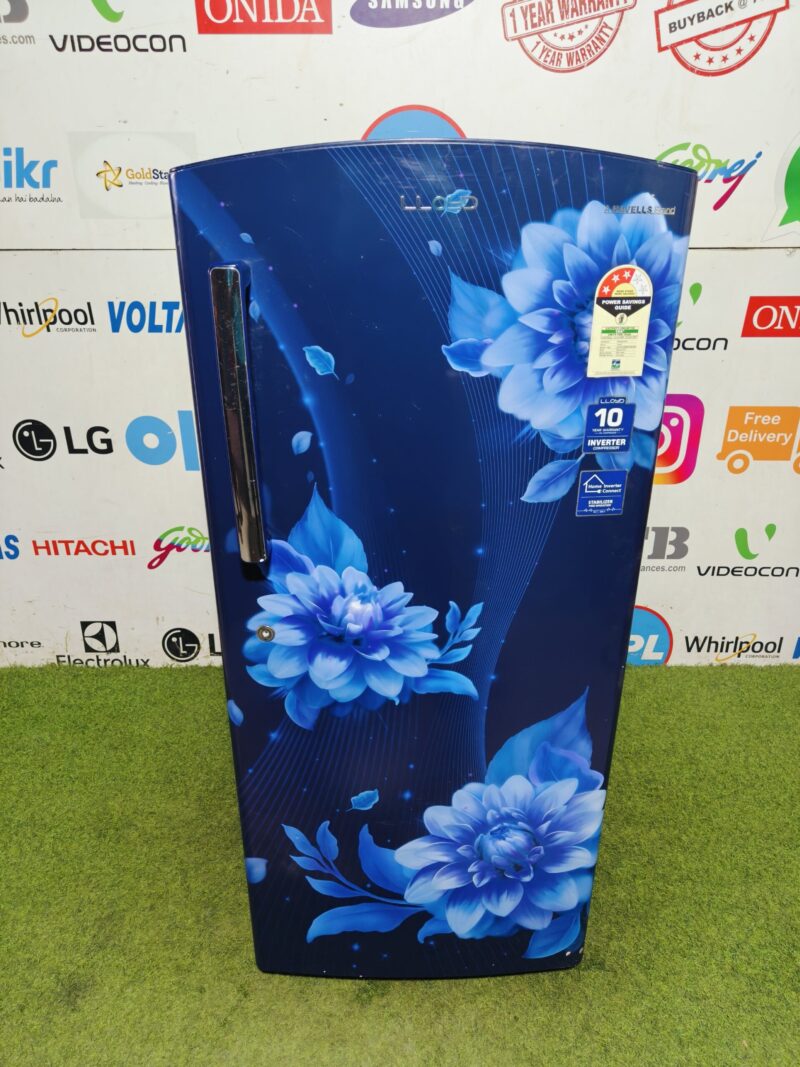 Lloyd Havells home connect digital inverter with inbuilt stabiliser 200 Ltr flower model single door refrigerator (Refurbished)