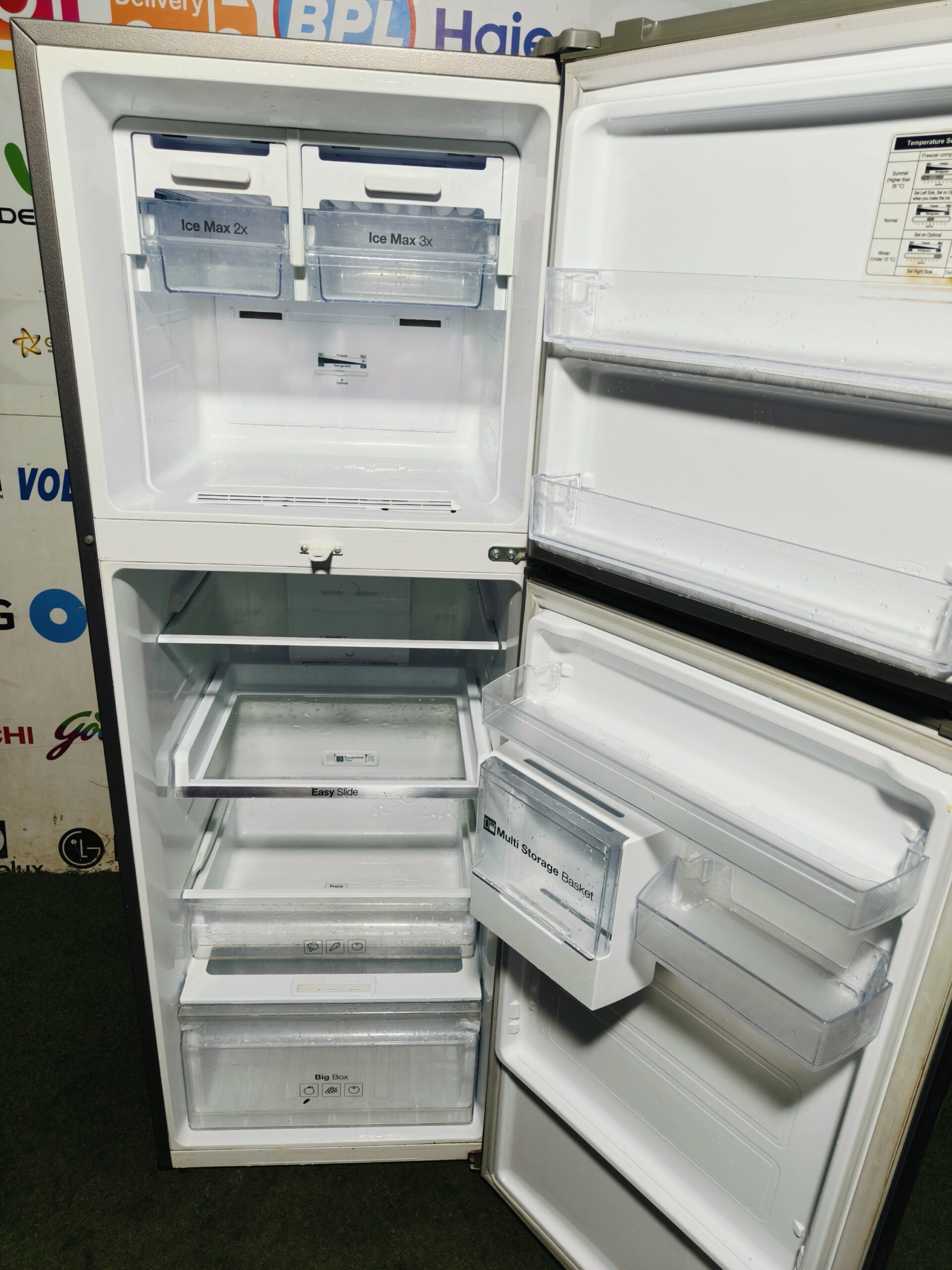 Samsung digital inverter 5 star energy rating inbuilt stabiliser steel finish 350 lte double door gently used refrigerator (Refurbished) - Image 3