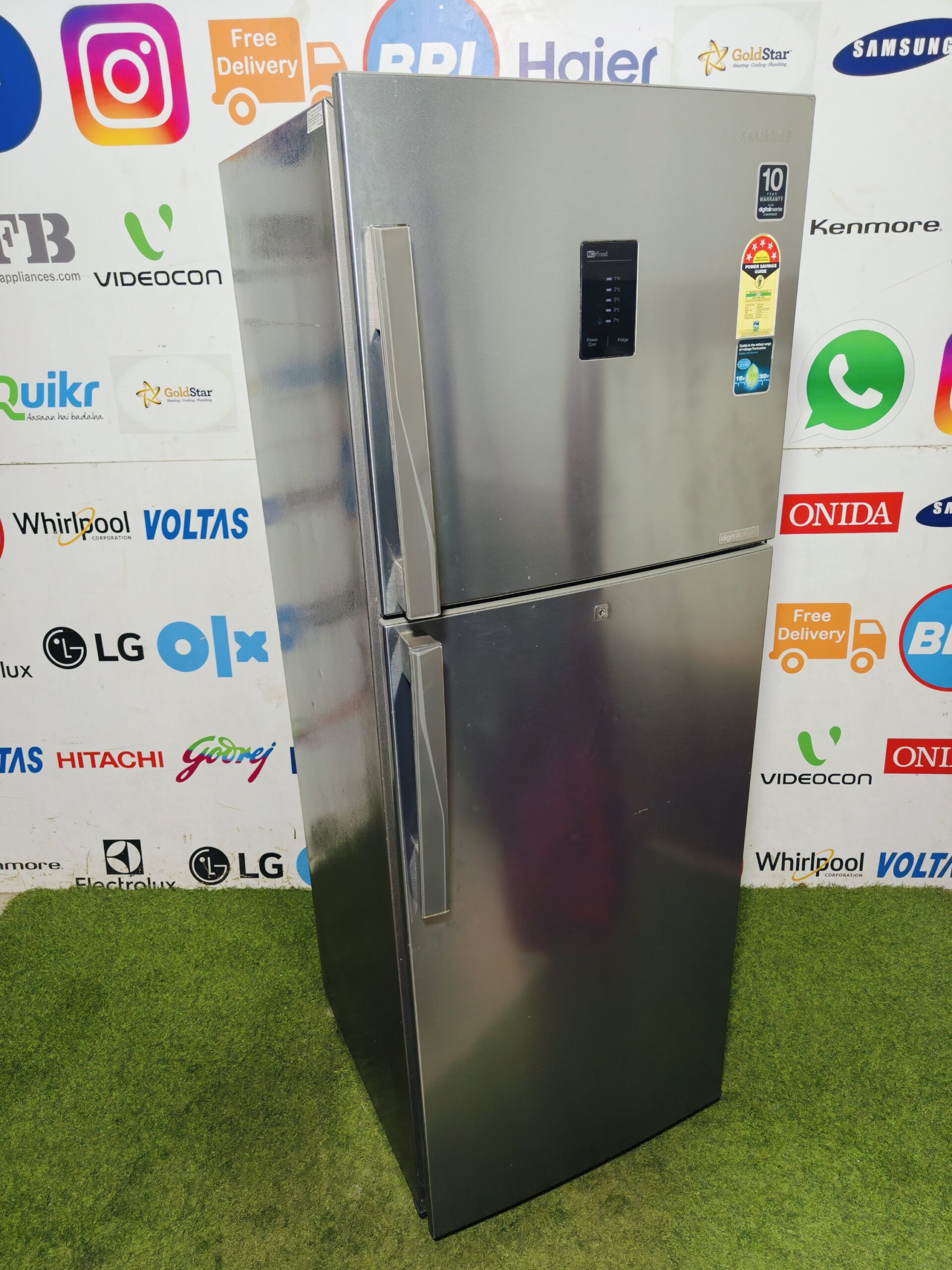 Samsung digital inverter 5 star energy rating inbuilt stabiliser steel finish 350 lte double door gently used refrigerator (Refurbished) - Image 5