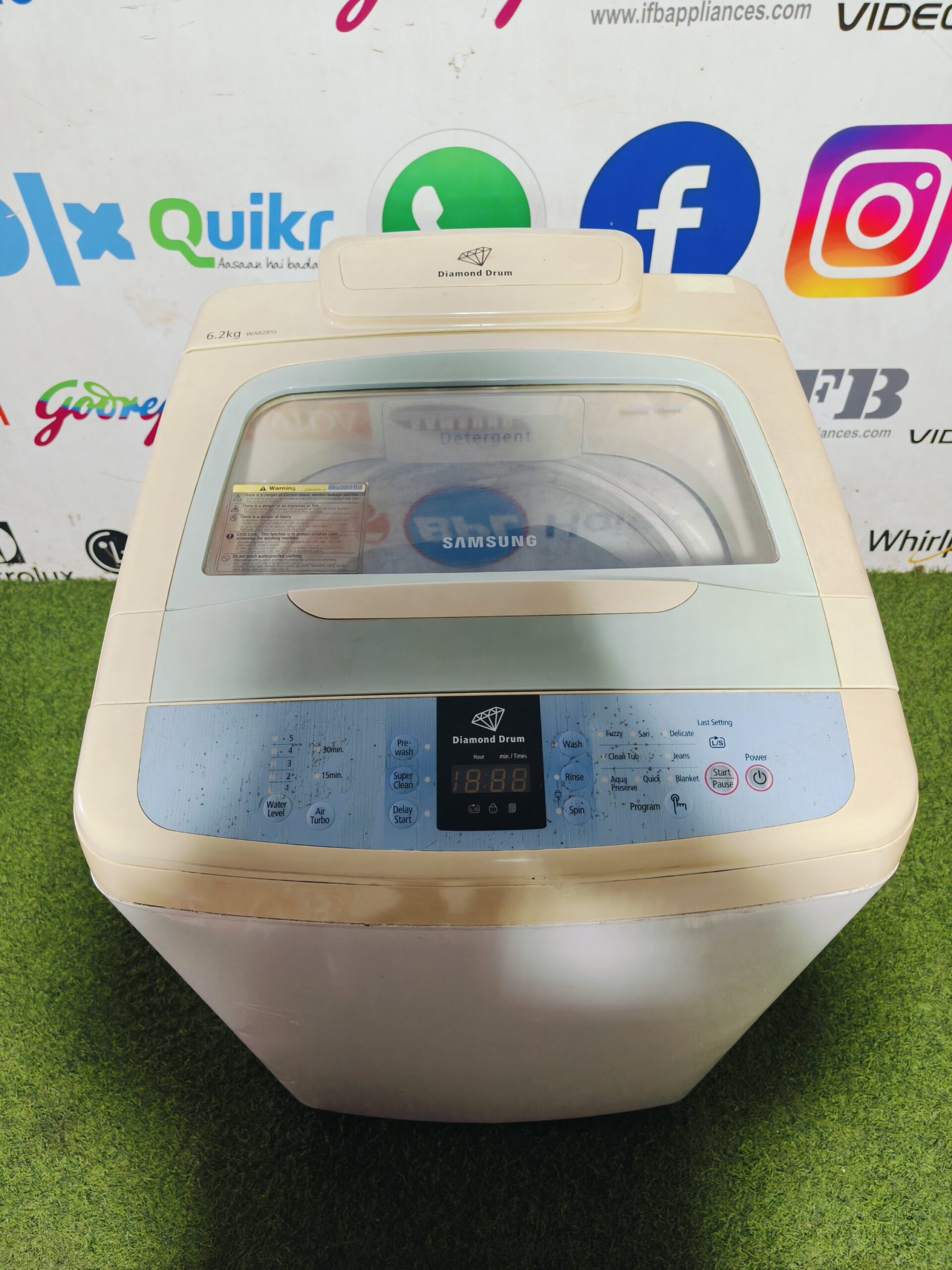 Samsung diamond drum 6.2 kg fully automatic top load washing machine (Refurbished) - Image 2
