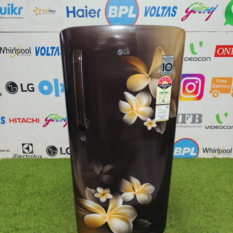 LG smart inverter 5 star energy rating inbuilt stabiliser 190 lte flower model like new condition single door refrigerator (Refurbished)